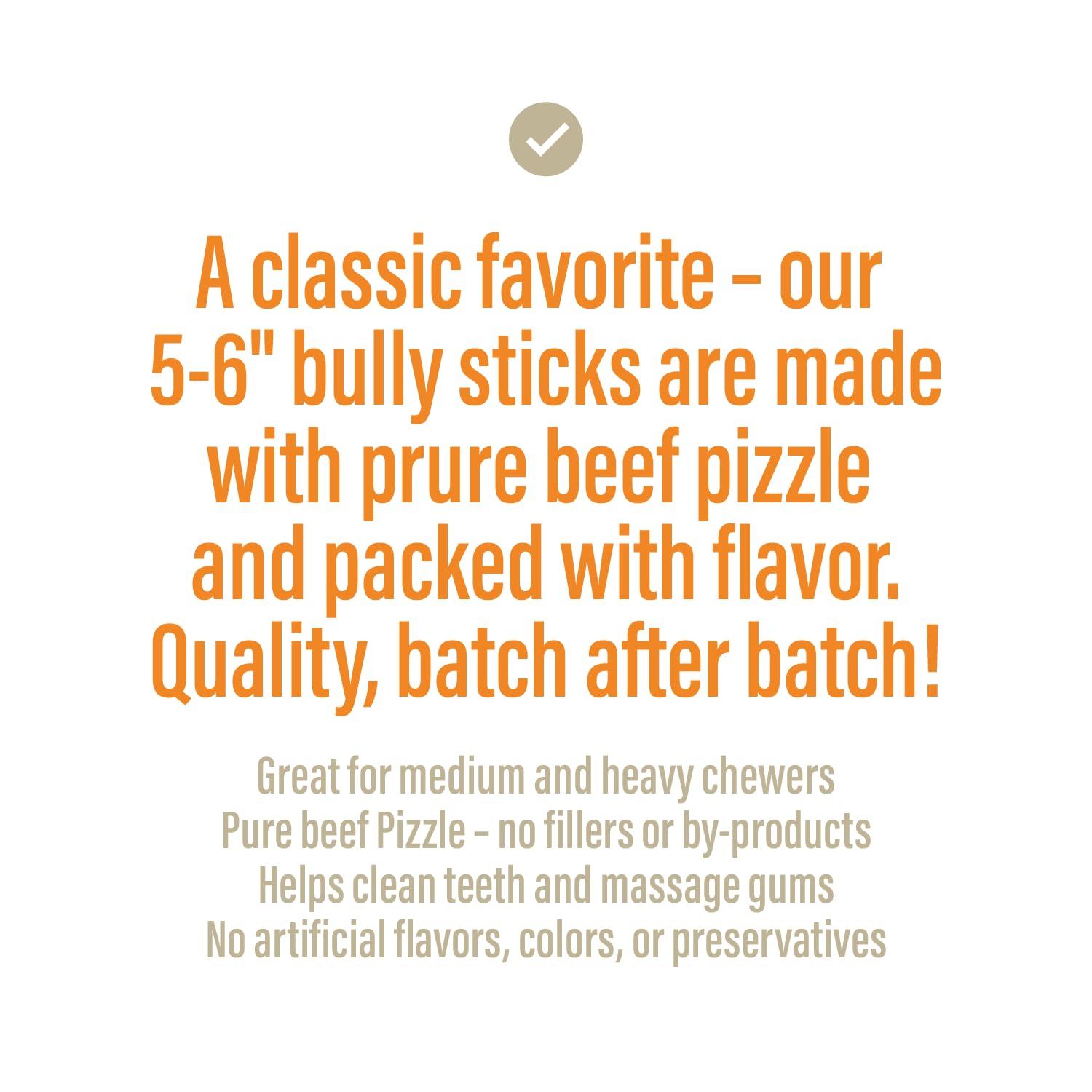 Chewers Joy Bully Sticks (8oz) - Natural Dog Treats - Single Ingredient Long-Lasting Chews, High Protein