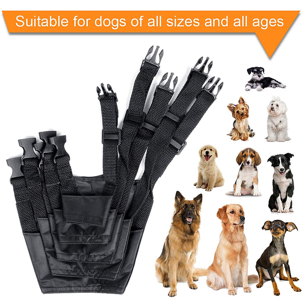 Ewinever 5Pcs/Set Adjustable Breathable Safety Small Medium Large Extra Dog Muzzles For Anti-Biting Anti-Barking Anti-Chewing Safety Protection(Black)