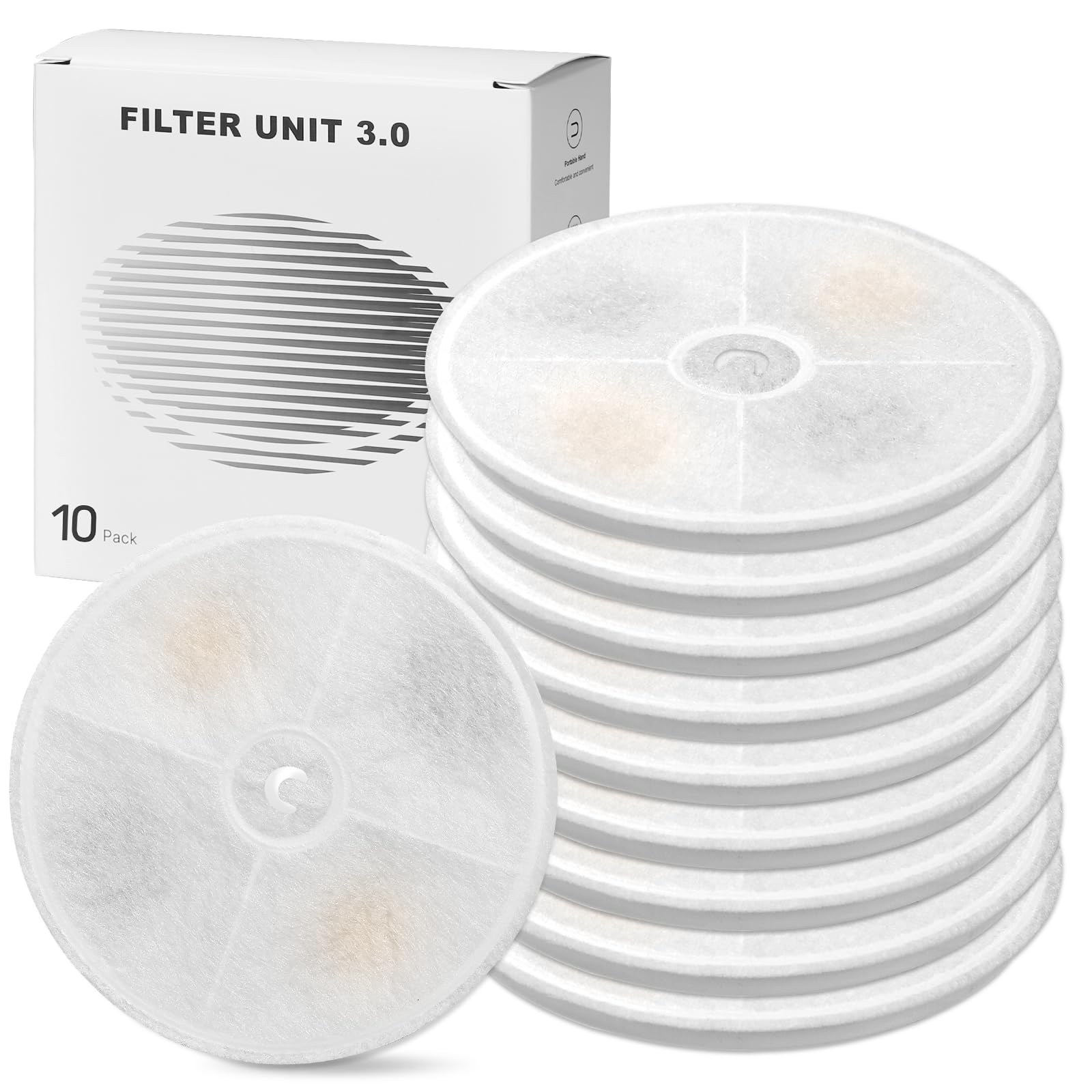 (10 pcs) Upgraded Filter Units 3.0 for PET Cat Water Fountains E versweet 2S/3/3 Pro,E versweet Solo/Solo SE, Replacement Filter