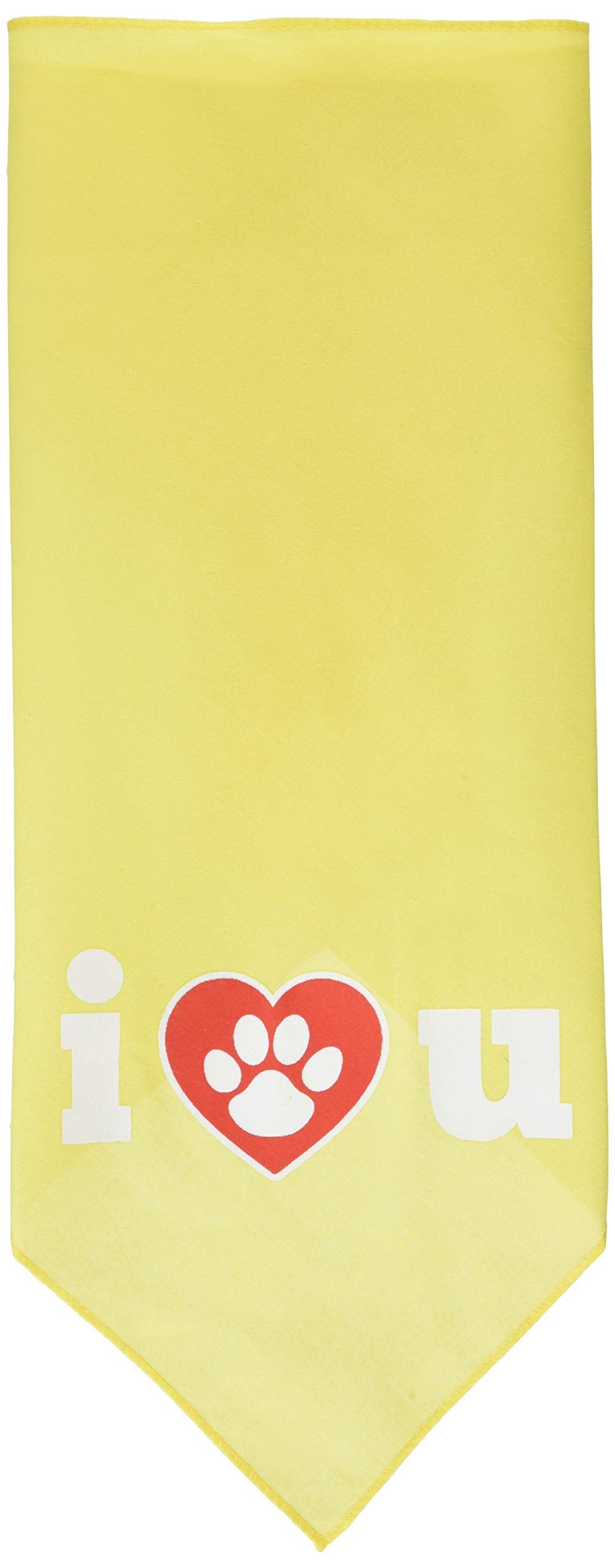 Mirage Pet Products I Love U Screen Print Bandana for Pets, Large, Yellow