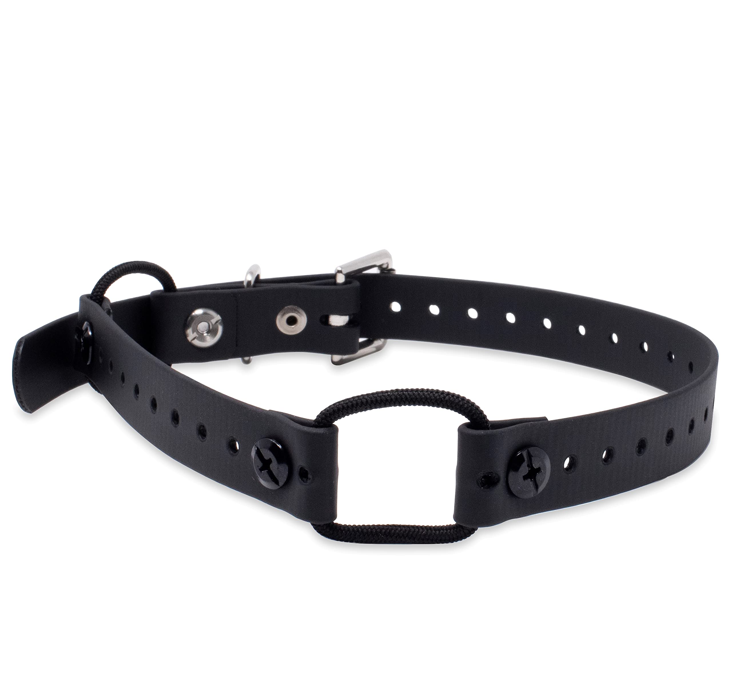 Educator Extra Small Dog Mini Double Bungee Dog Collar, Biothane, Waterproof, Odorproof, Metal Buckle And D Ring With Two Comfort Loops, Adjustable For Custom Fit, 3/4-Inch, Black