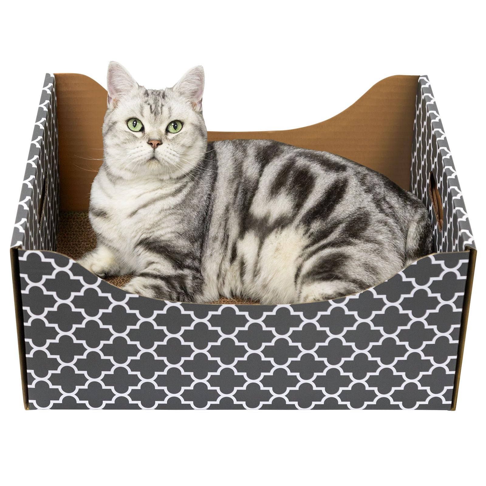 [Ultra-Large] Cardboard Cat Scratcher Box, Heavy Duty Cat Scratcher Bed With Double-Sided Scratch Pad, Sturdy And Refillable, Id