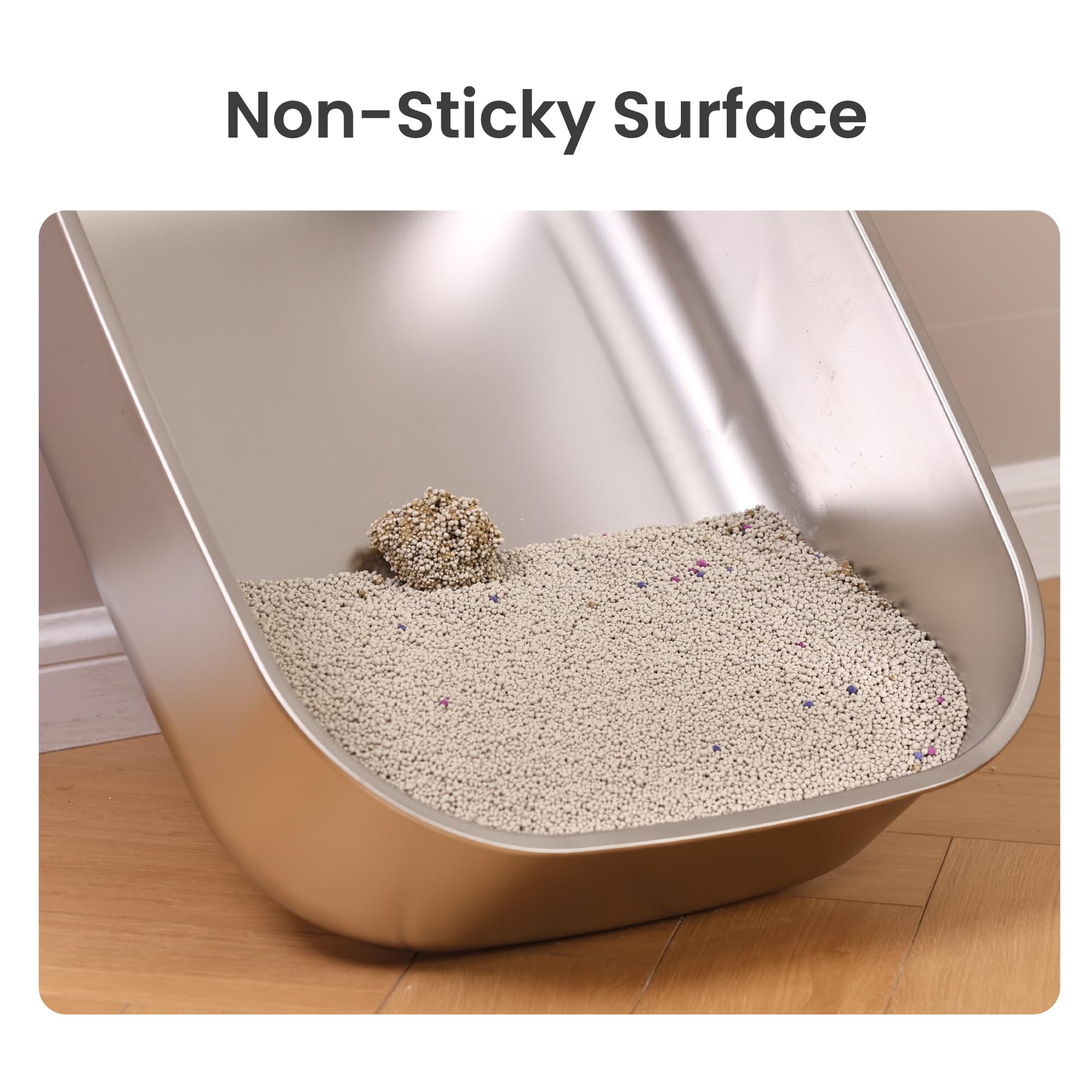Pawspik Stainless Steel Cat Litter Box With Steps & Metal Scooper, X-Large, 2 Pack, 23    X 16.5    X 6