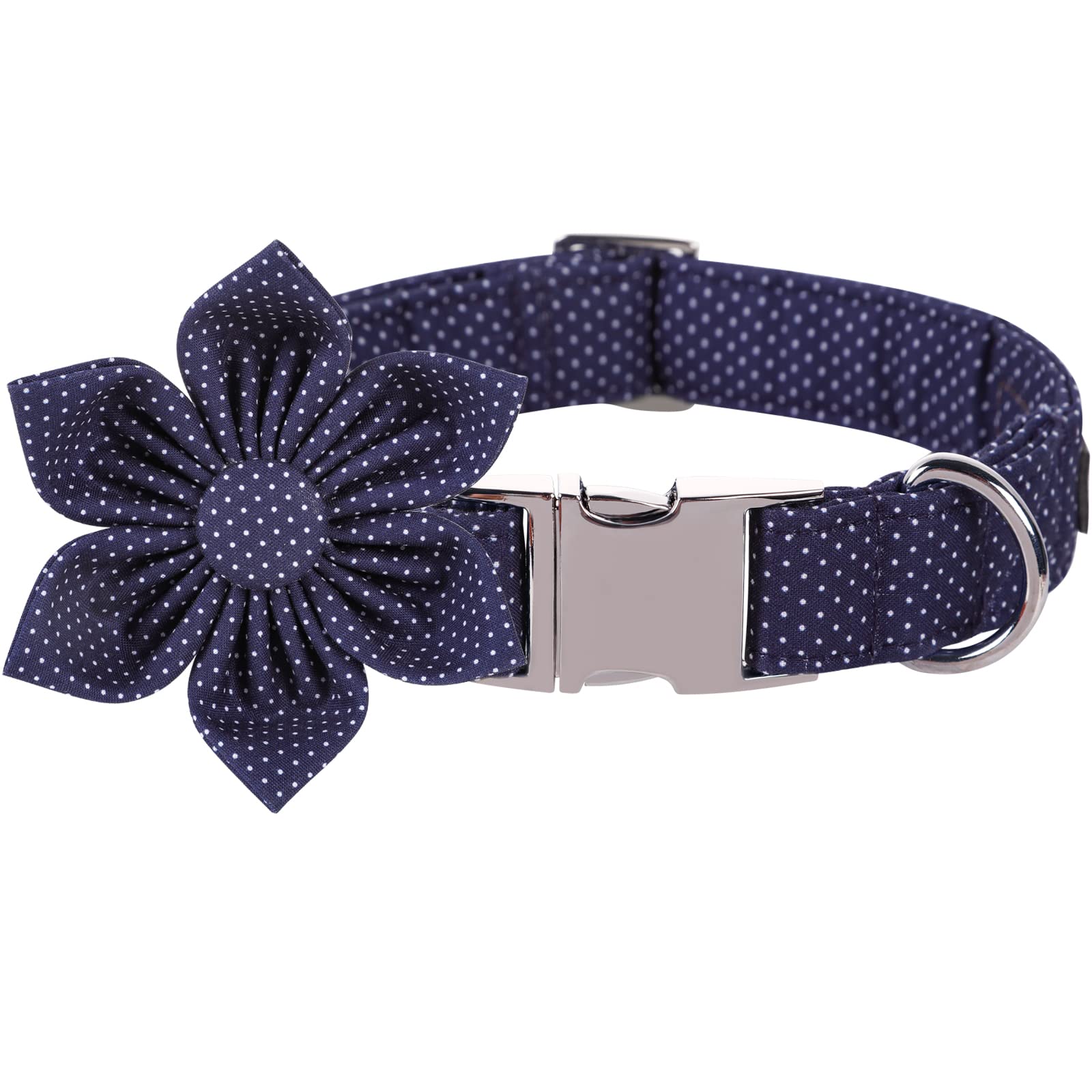 Lionet Paws Dog Collar With Flower, Soft And Comfortable, Adjustable Collar For Small Dogs Girl, Neck 10-16 Inches
