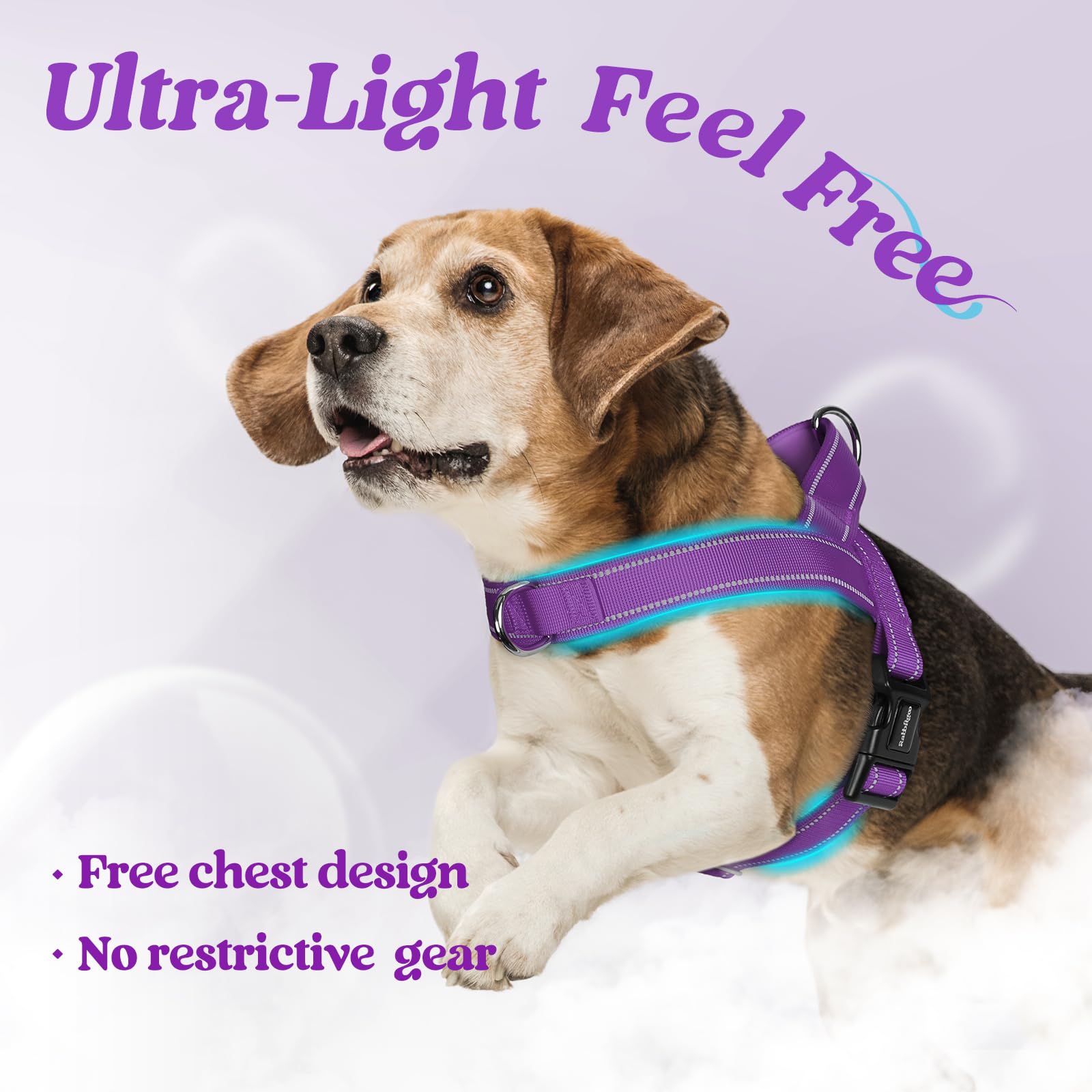 Rabbitgoo Dog Harness No Pull, Quick Fit For Small Dogs With Soft Padded Handle, Chest Adjustable Reflective Pet Vest, No Choke