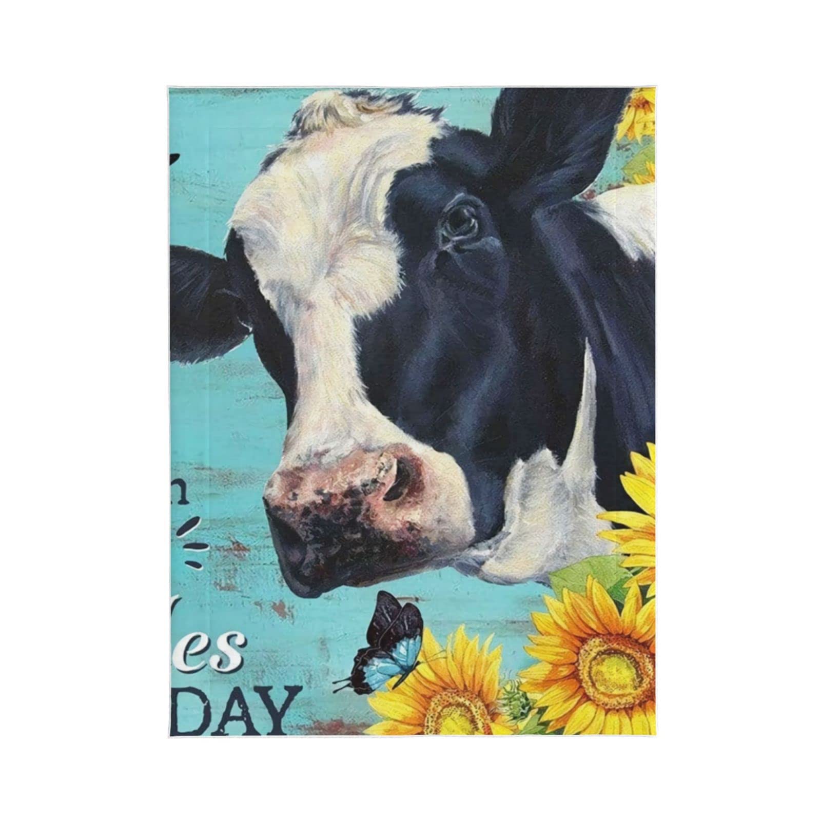 Cute Printing Super Soft Pet Throw Blanket Be The Reason Cow Sofa Bed Blanket Suitable for Small MediumSized Dogs Catsblack Med