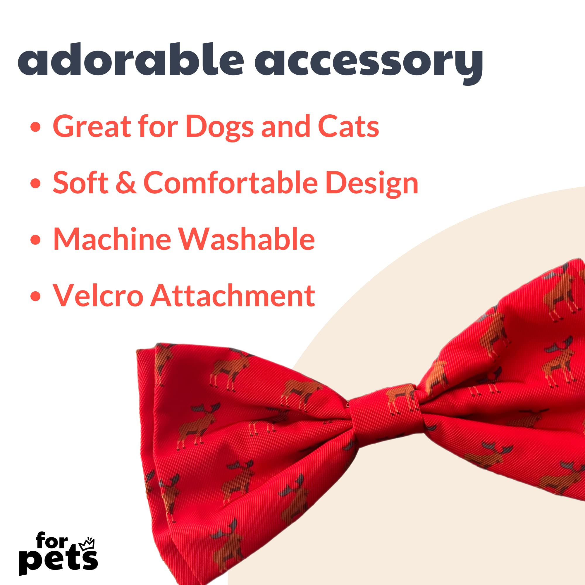 Huxley & Kent Bow Tie For Pets | Moose (Extra-Large) | Bow Tie Collar Attachment | Fun Bow Ties For Dogs & Cats | Cute, Comforta