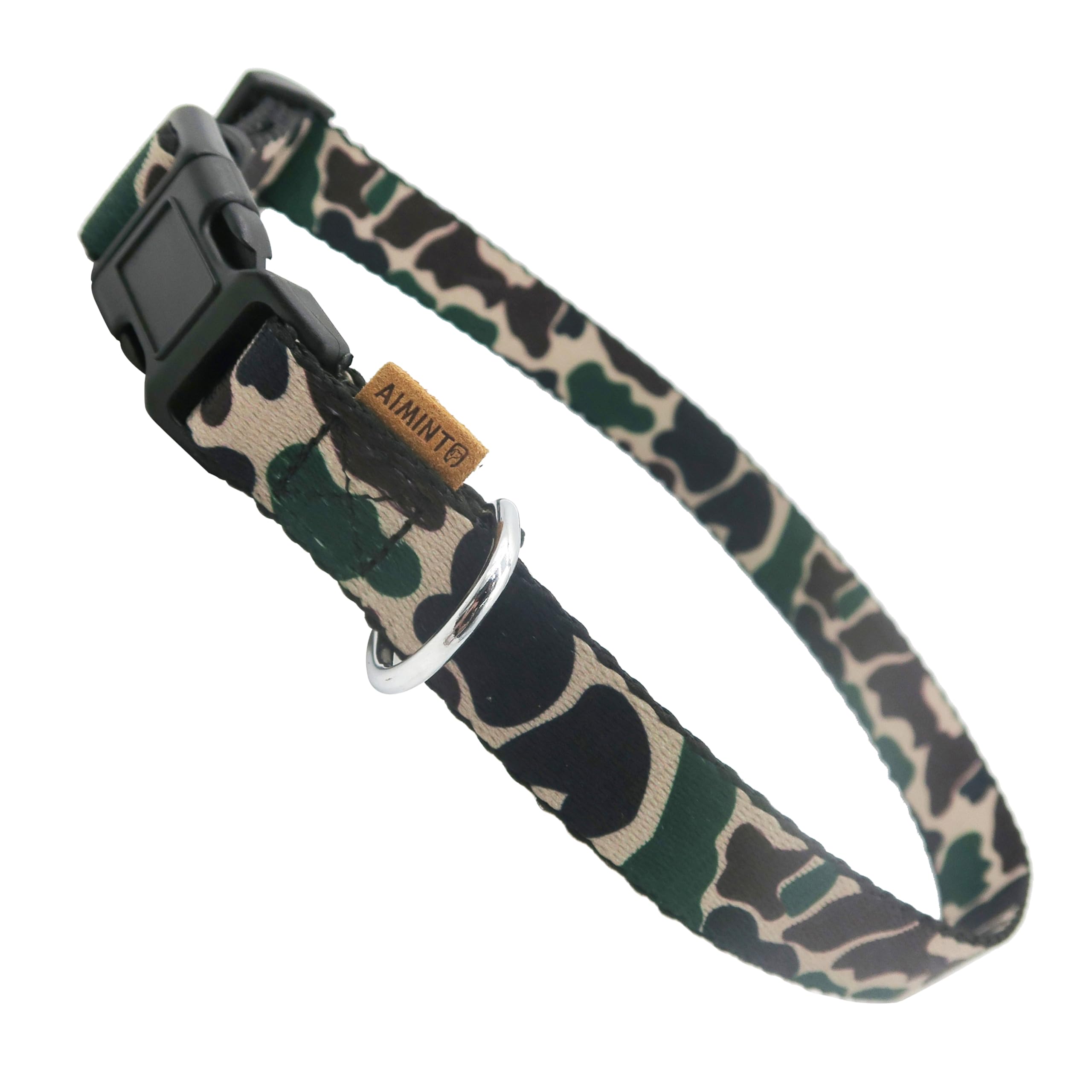 Aiminto Dog Collar, Cute Camouflage Pattern, Soft And Adjustable Collar With Quick Release Buckle (M (Neck 14-24', Width 3/4')