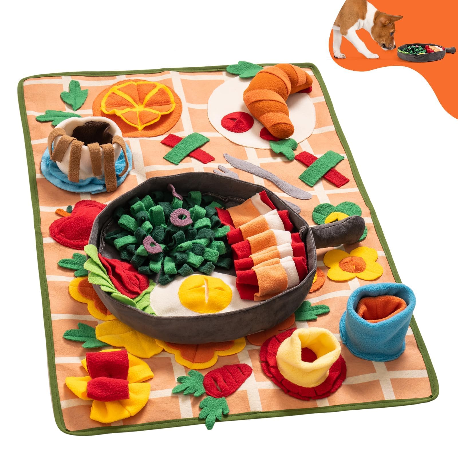 Snuffle Mat For Dogs - Removable Themed Interactive Puppy Mat For Boredom, Training & Slow Feeding - Encourages Foraging Skills 