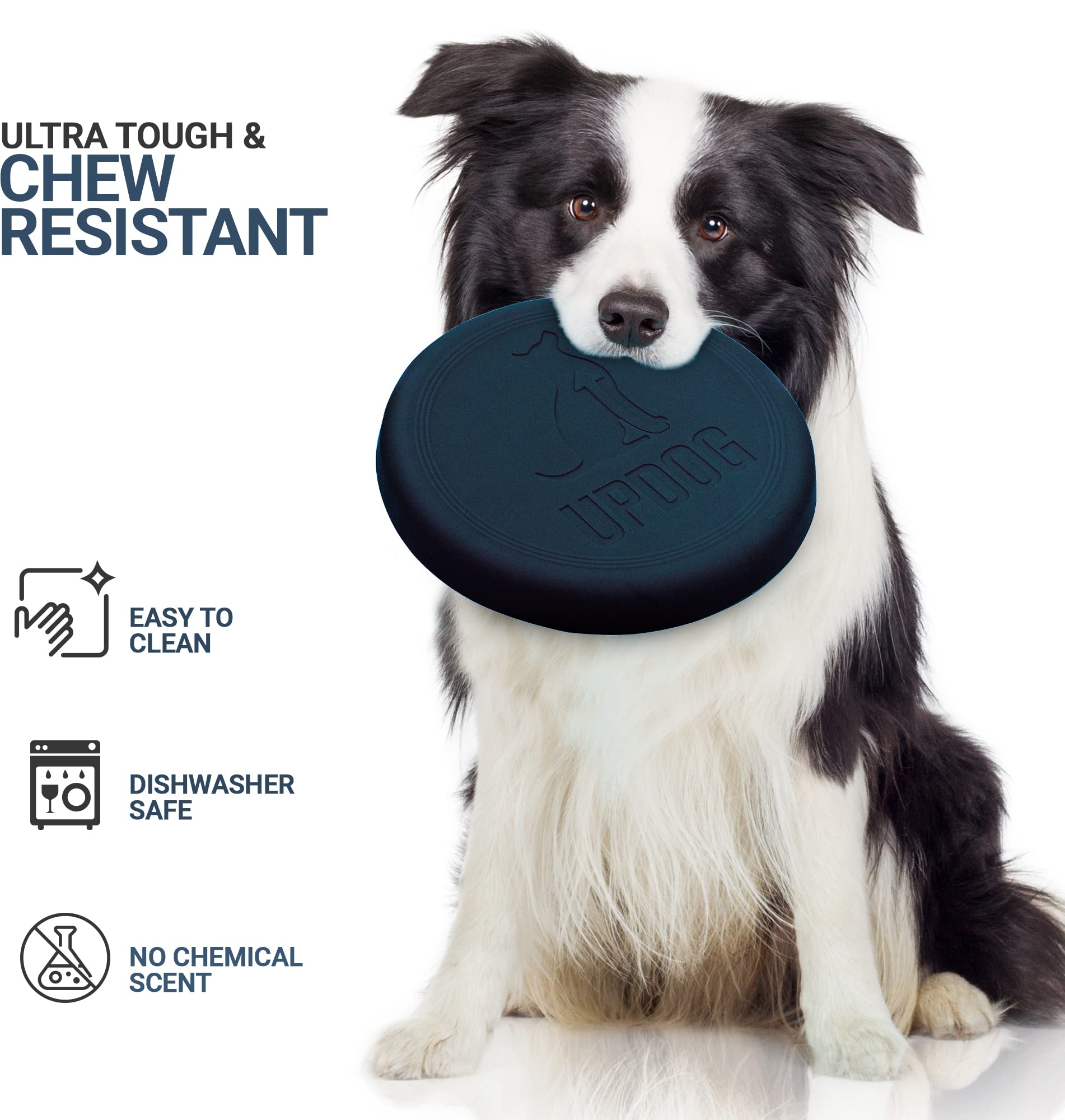 Updog Products 6-Inch Dog Frisbee Small, Lightweight And Durable Frisbee For Dogs Made In Usa Bright Colored Frisbee Dog Toy (Blue Dark)
