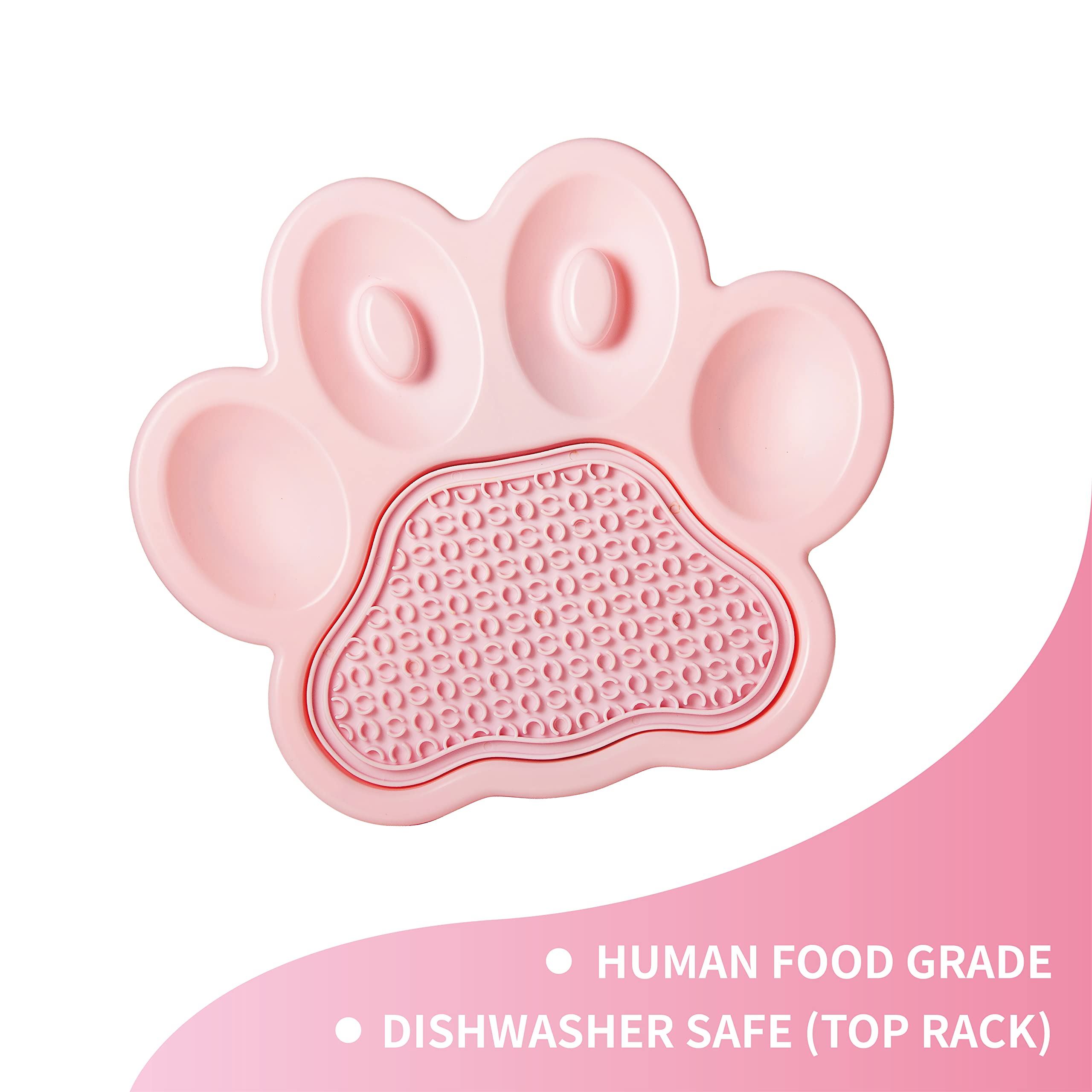 PetDreamHouse PAW 2-in-1 Slow Feeder Interactive Bowl with Removable Lick Mat - Pink