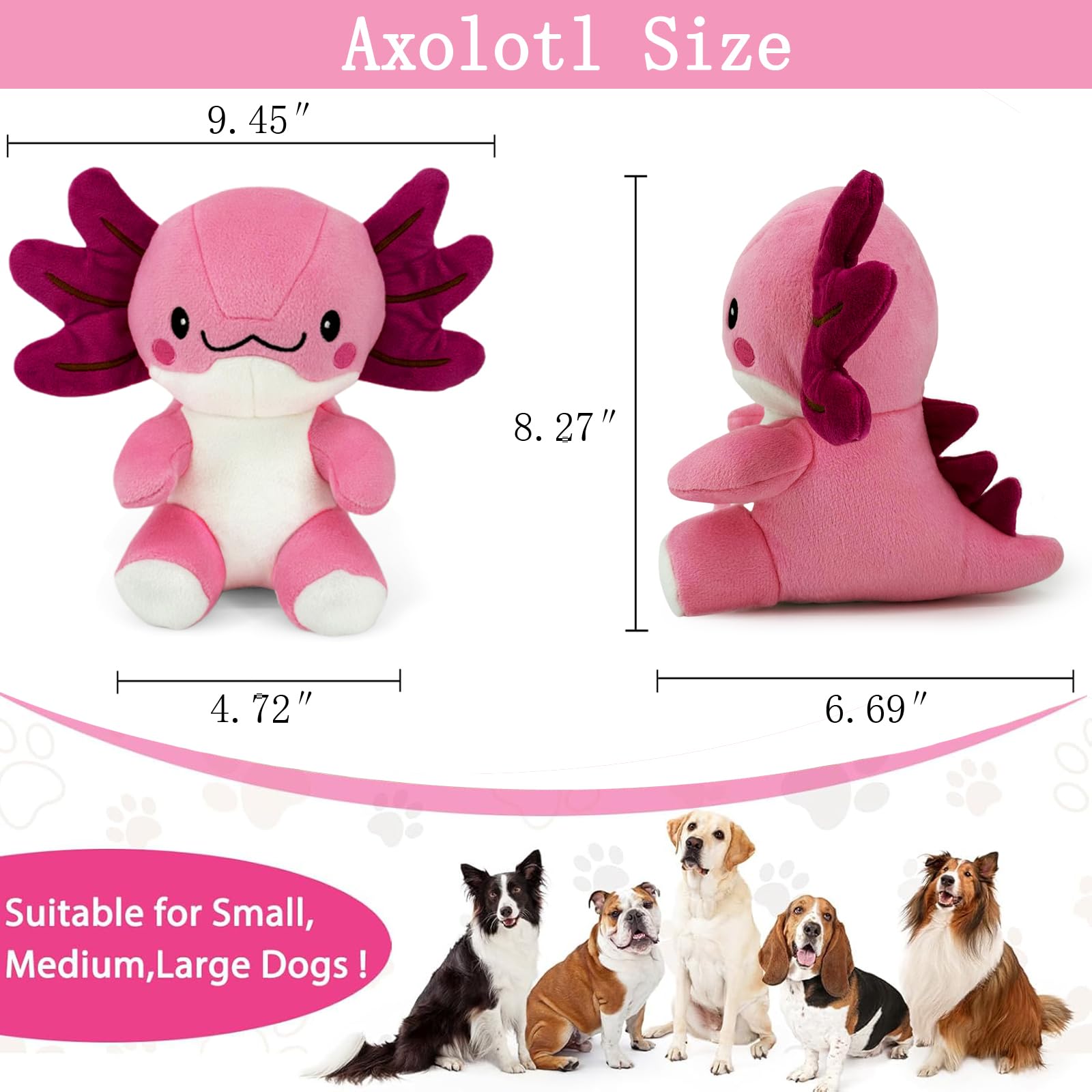 Blnboimrun Squeaky Dog Toys for Aggressive Chewers, Interactive Puppy Toys with Squeaker & Crinkle Paper, Double Layer Durable P
