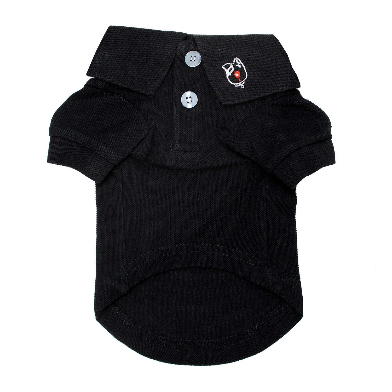 DOGGIE DESIGN Solid Dog Polo Jet Black