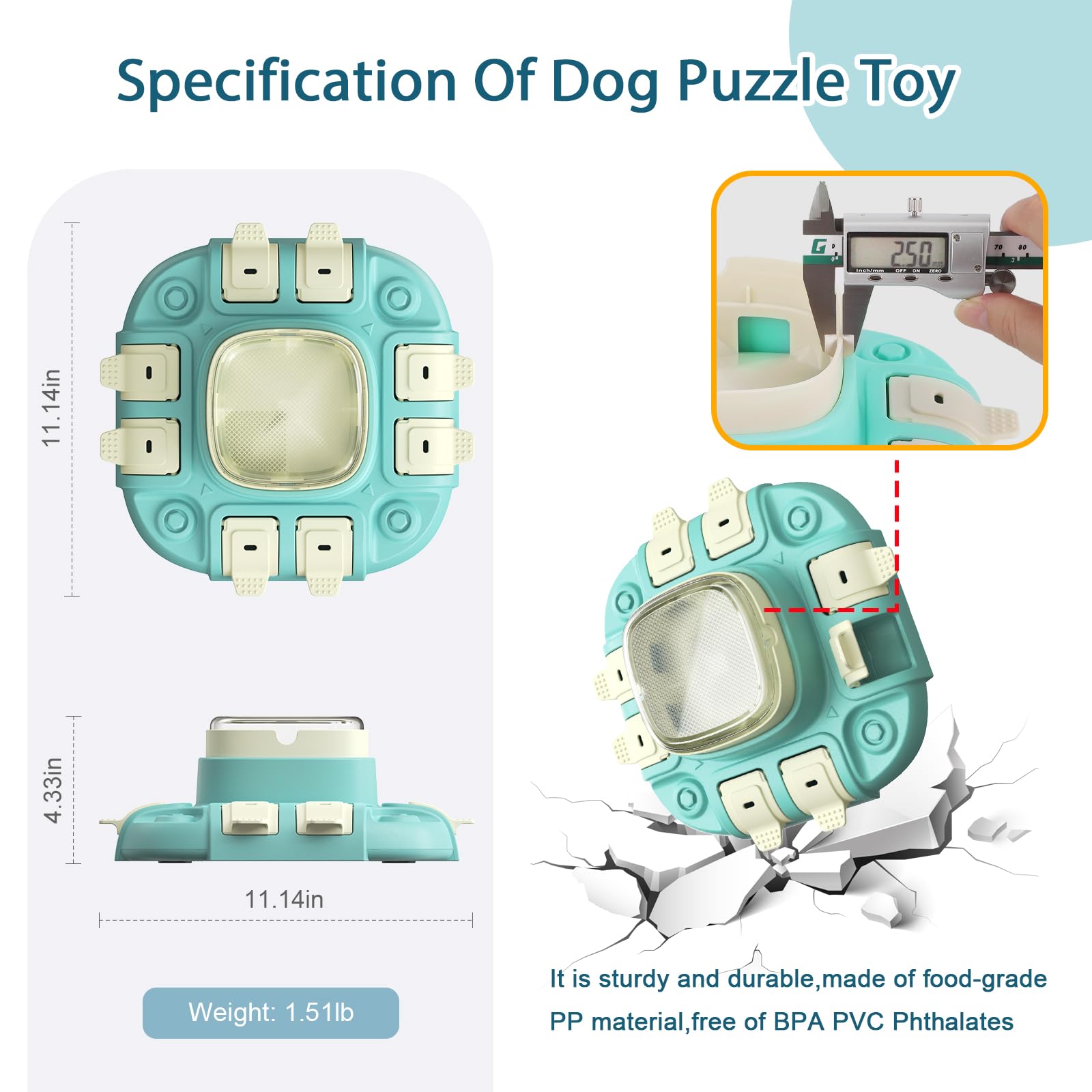 indiedouker 2024 Level 2 Interactive Dog Puzzle Toys for Smart Dogs to Keep Them Busy,8.8oz Large Capacity Treat Dispensing Dog