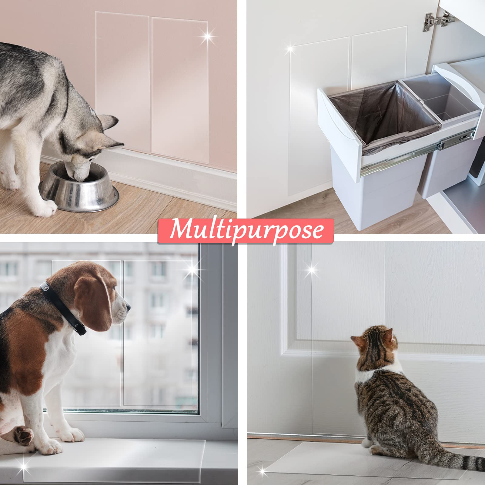 OKPOPLY Clear Vinyl Dog Scratch Door Protector, Heavy Duty Anti-Claw Shield, 118'' x 8.3'', Ideal for Walls, Windows & Furniture