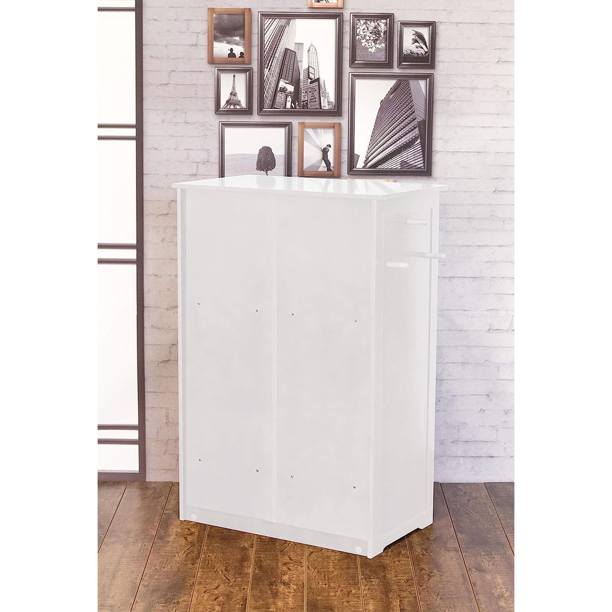 zoovilla Pet Feeder Station with Storage - Dog Bowl Stand, 13.78"D x 24.02"W x 35.04"H, White, Model PTF0071720110