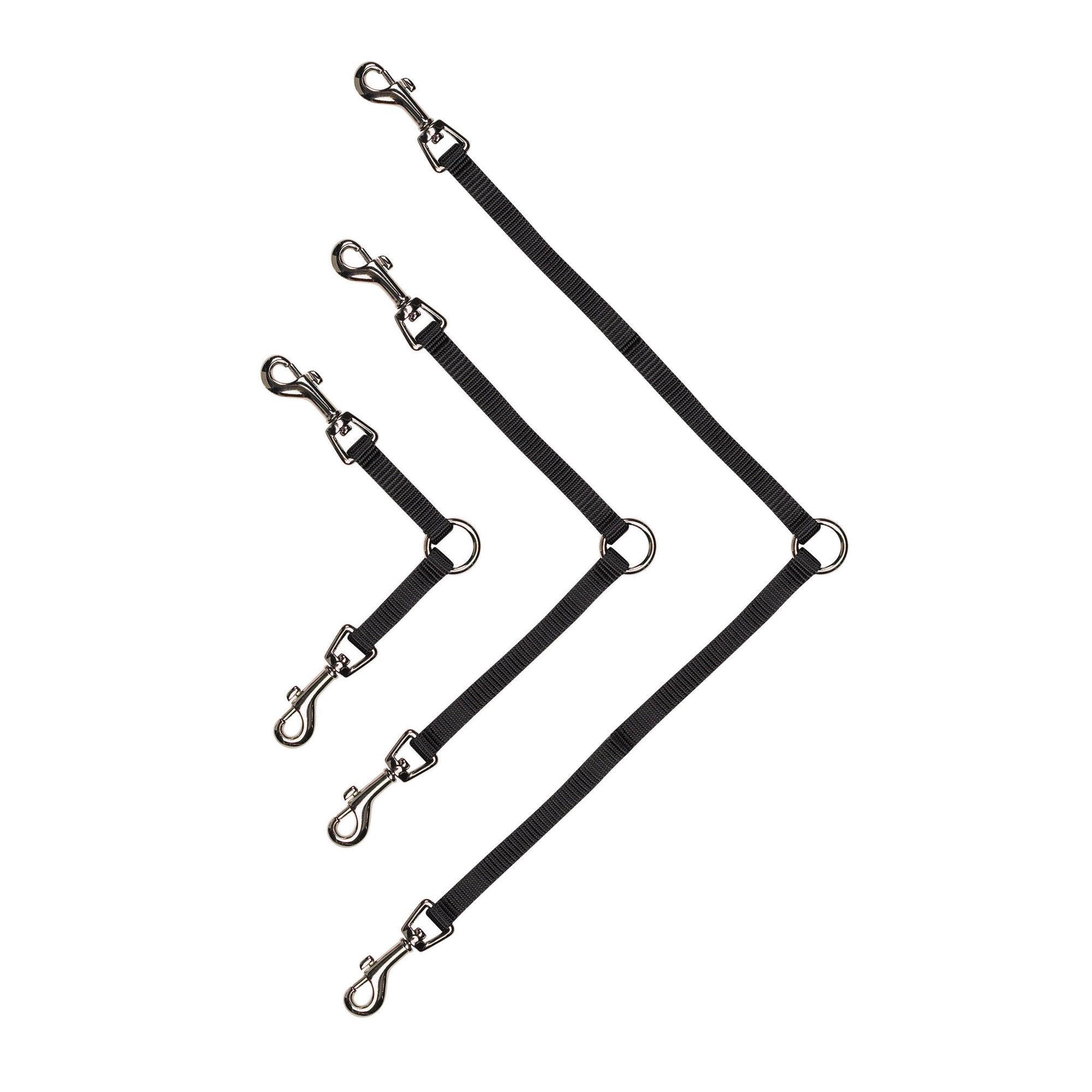 Guardian Gear Nylon 2-Way Large Dog Coupler With Nickel-Plated Swivel Clip, 24', Black