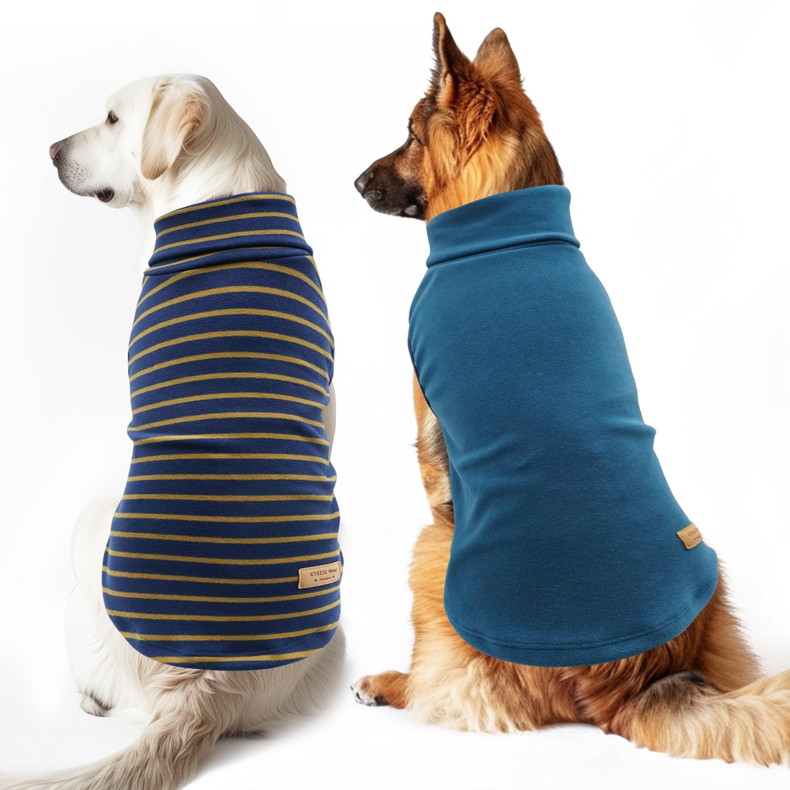 Kyeese 2Pack Dog Sweater Soft Dog Sweaters For Medium Dogs Male Stretchy Large Dog Sweater Turtleneck Dog Clothes Pullover Dog Sweatshirt Warm Dog Coats