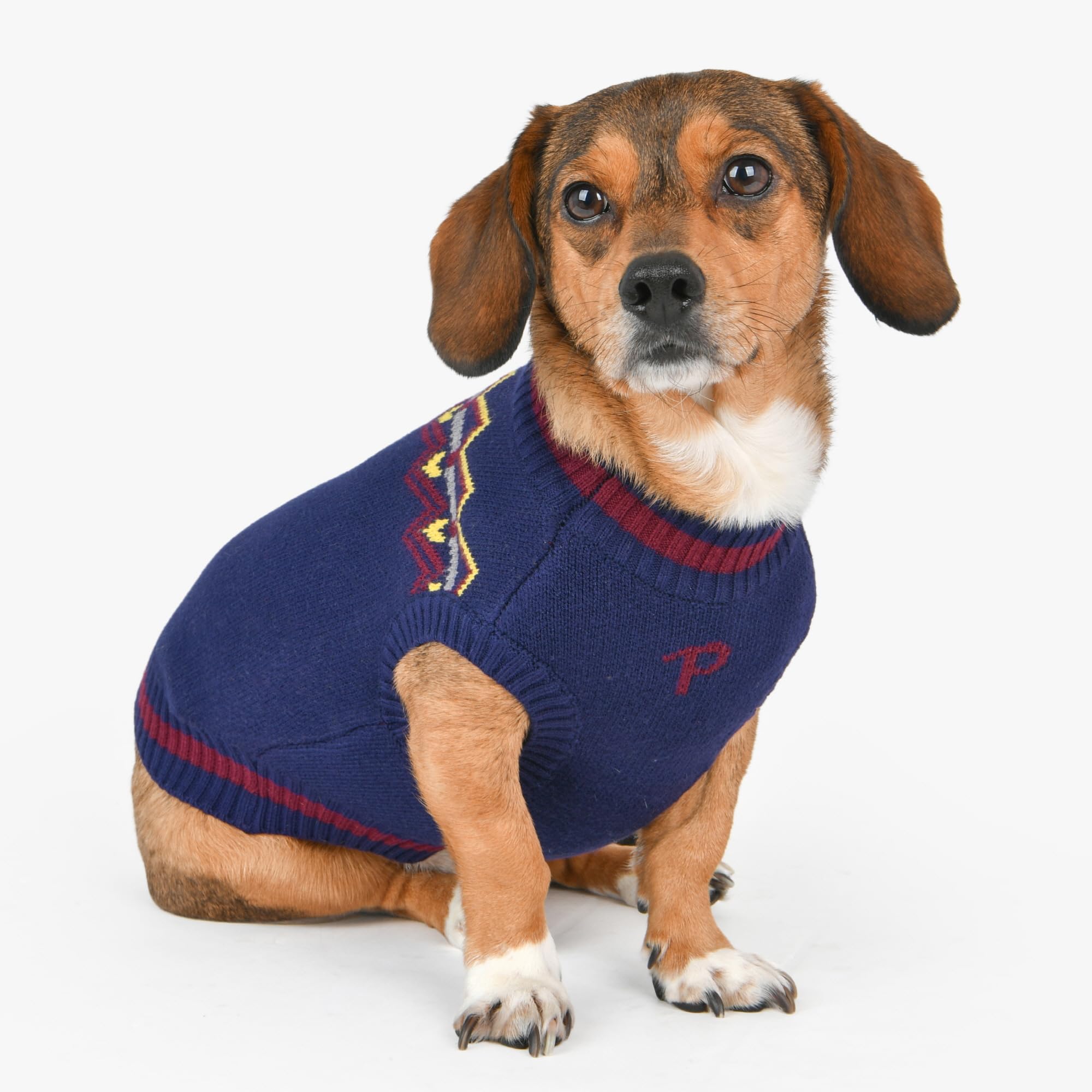 Puppia Kylo Dog Knit Sweater Winter Season For Small And Medium Dogs, Navy, Medium