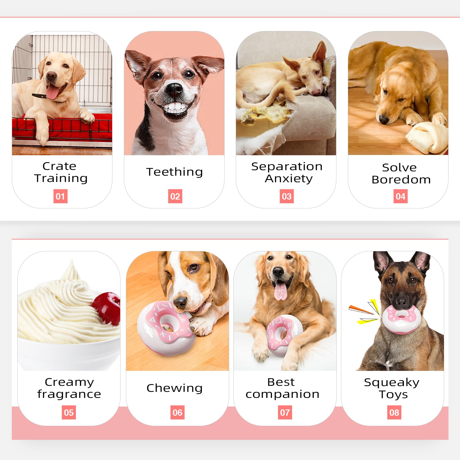 Monotre Dog Chew Toys for Aggressive Chewers, Indestructible Tough Squeaky Mental Stimulation Teeth Grinding Interactive Dog Che