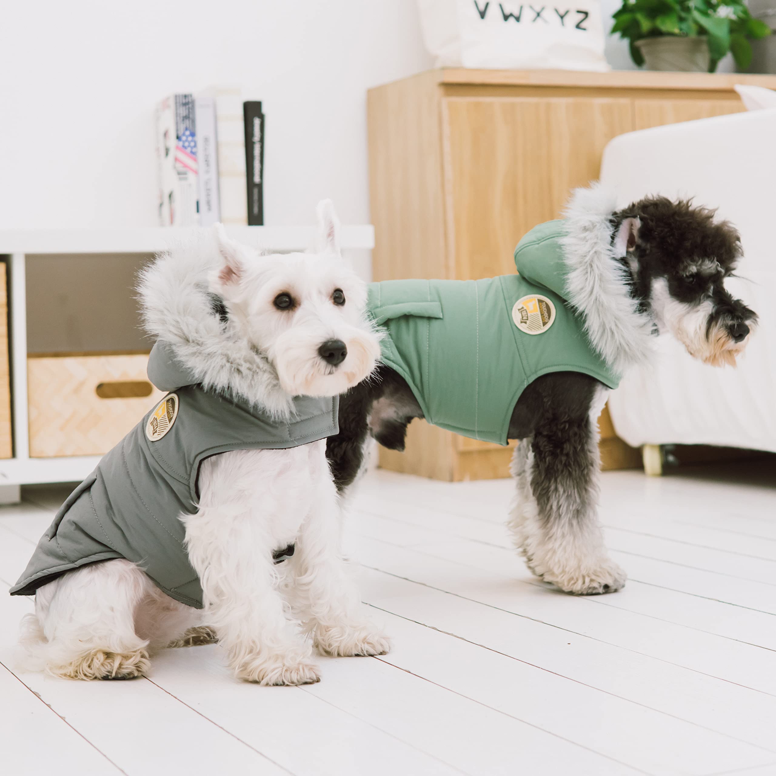 Touchdog Eskimo-Swag Duck-Down Parka Dog Coat, X-Large, Grey