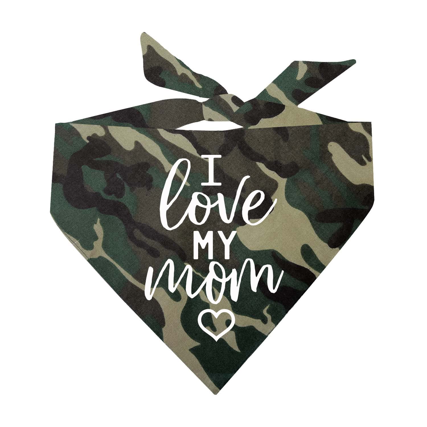I Love My Mom Valentine'S Day, Mother'S Day Dog Bandana (Camo, Os 177)