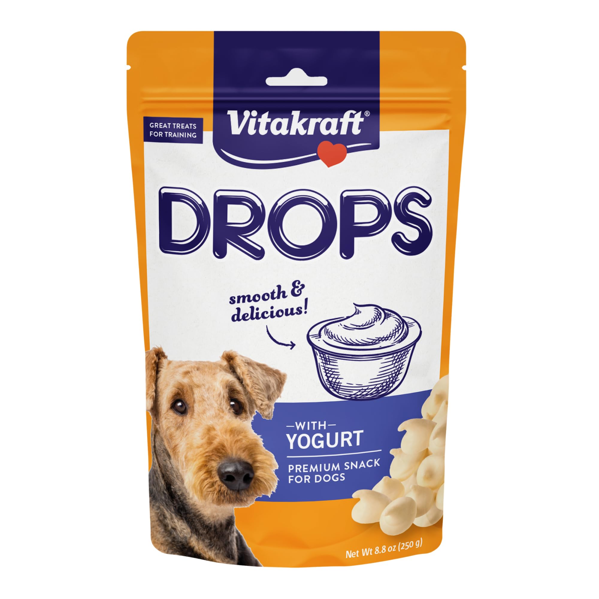 Vitakraft Drops with Yogurt Treats for Dogs, Bite-Sized Training Snacks, 8.8 Ounce (Pack of 1)