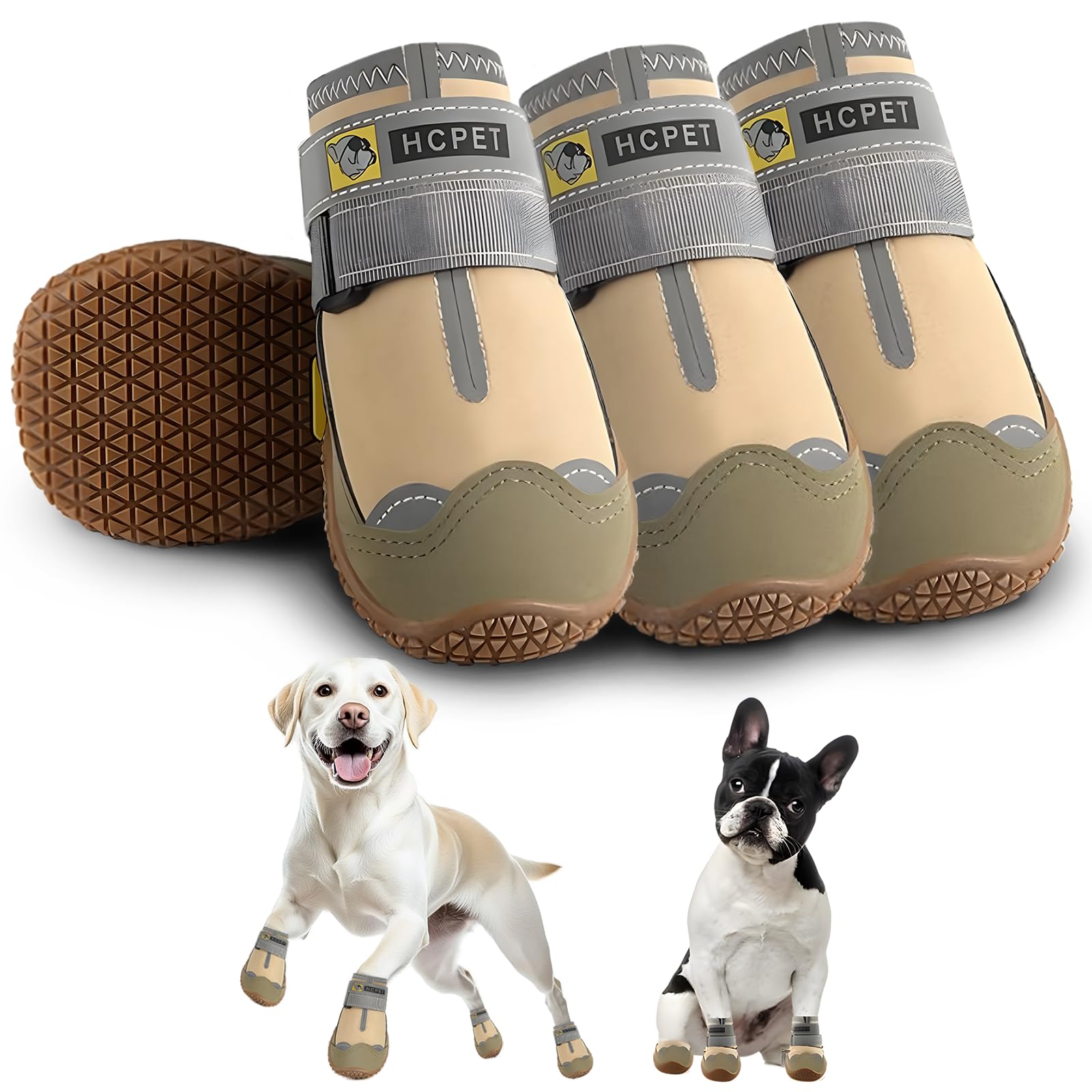 Hcpet Dog Shoes For Large Dogs, Waterproof Dog Booties For Small Medium Dogs, Anti-Slip Dog Boots & Paw Protectors For Hot Pavem