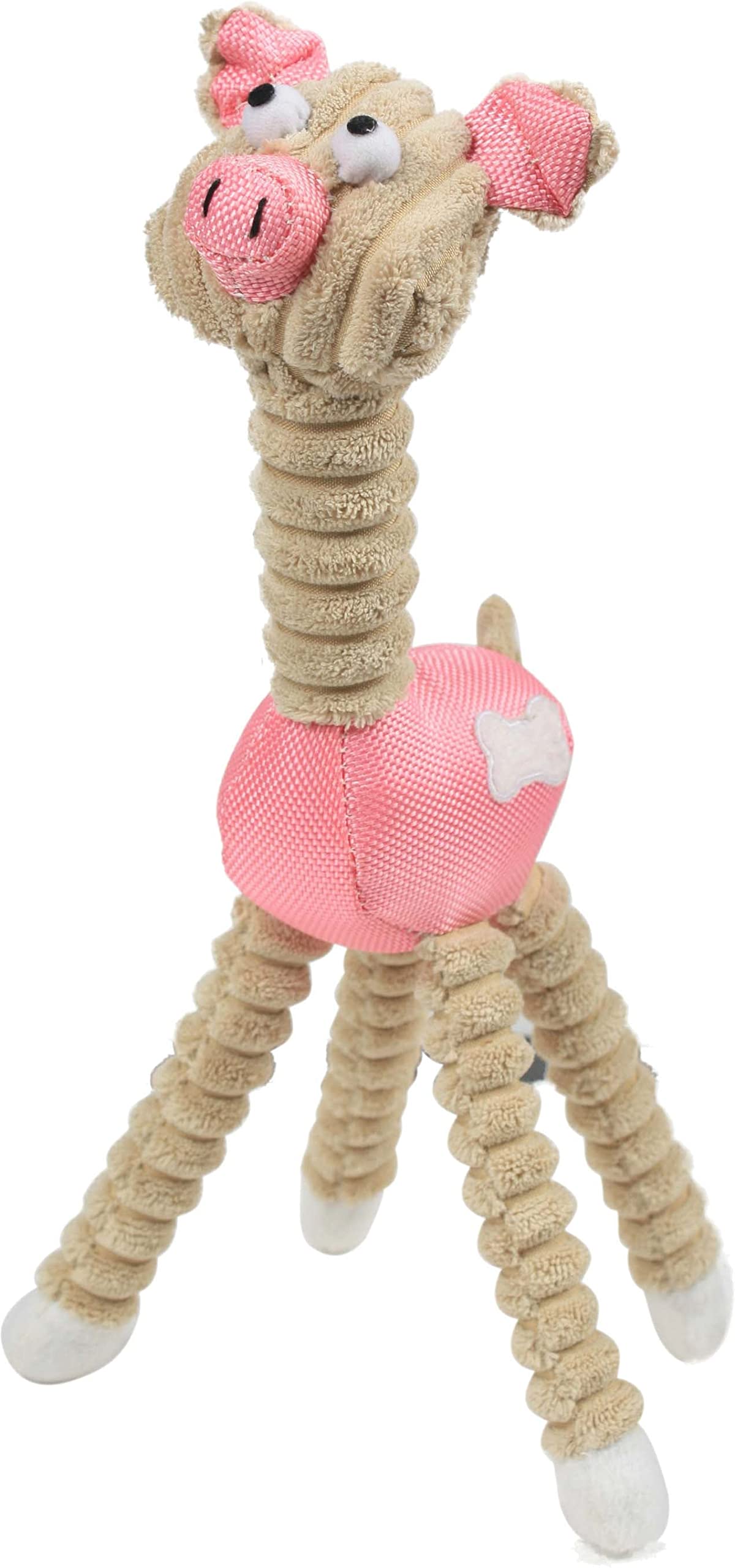 Pet Life 'Giraffe Pig' All Natural Recyclable Jute Rope And Squeak Chew Pet Dog Toy