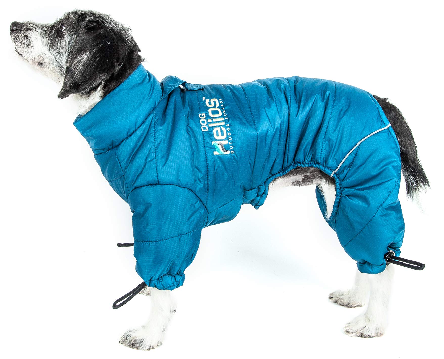 DOGHELIOS 'Thunder-Crackle' Full-Body Bodied Waded-Plush Adjustable and 3M Reflective Pet Dog Jacket Coat w/ Blackshark Technology, Small, Blue Wave