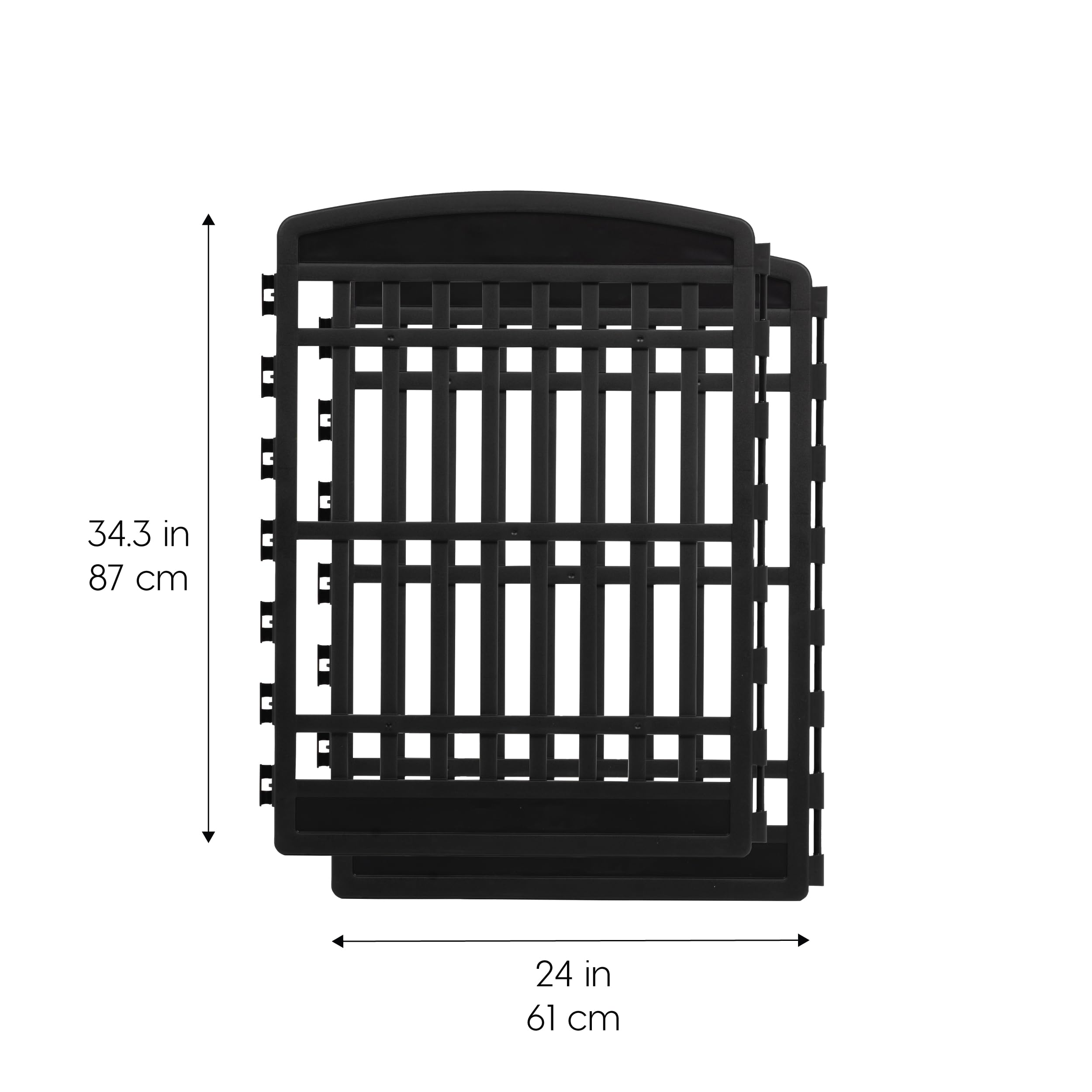 IRIS USA 34 2-Panel Add-On Panels, Pet Dog Puppy Playpen, Foldable, Customizable, Black