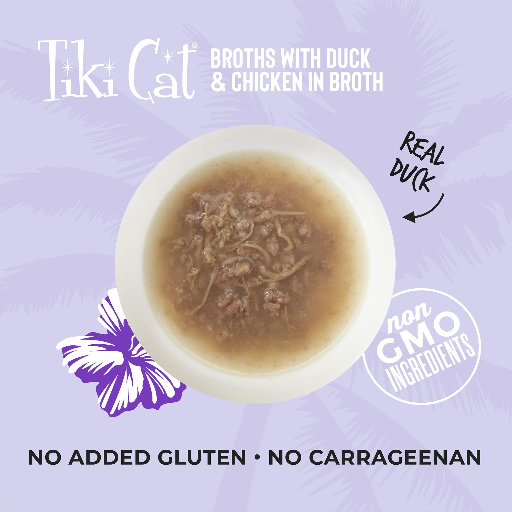 Tiki Cat Born Carnivore Broths, Duck & Chicken Recipe, Hydration and Flavor Supplement Cat Food Topper, 1.3 oz. Pouch (Pack of 1