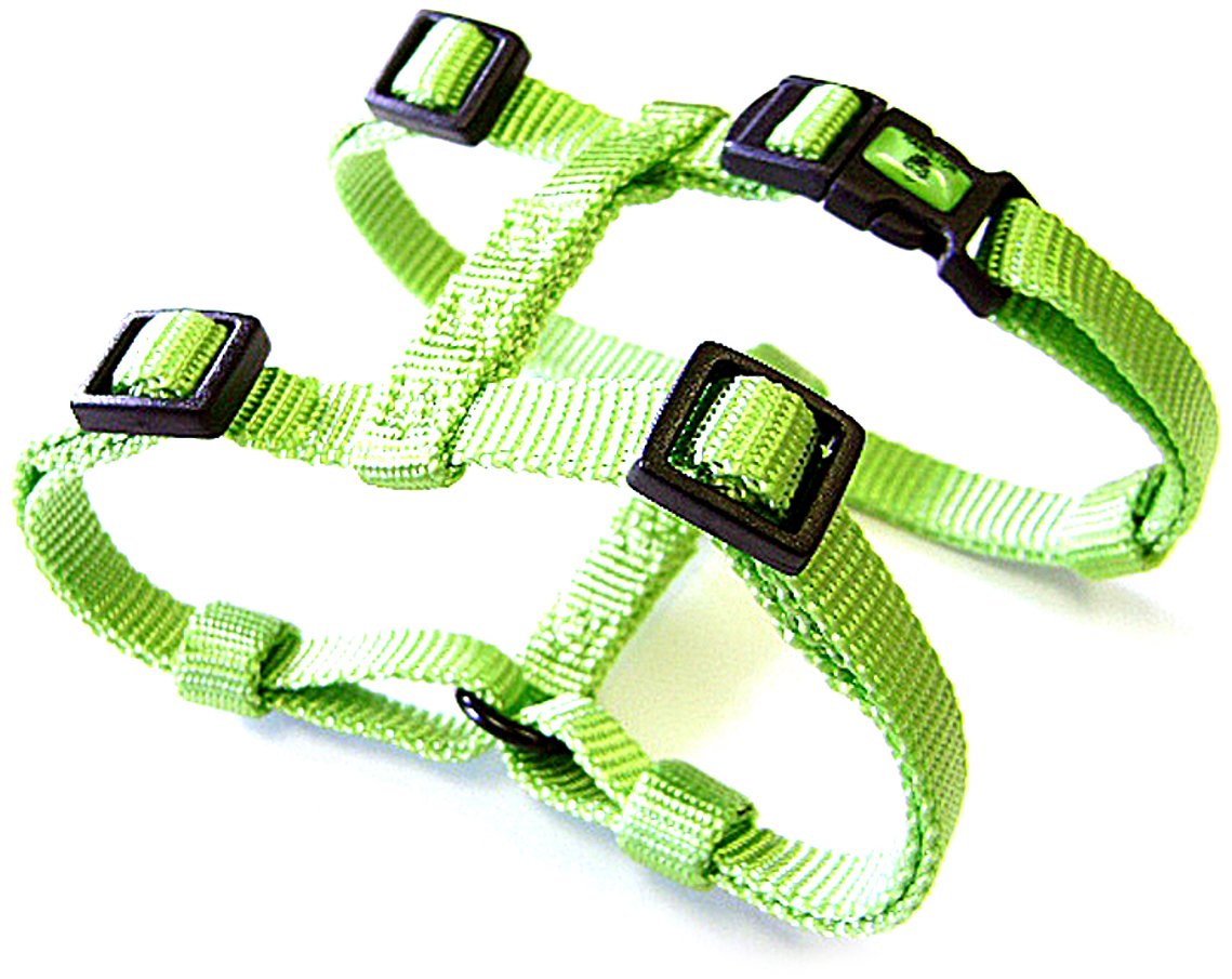 Hamilton Adjustable Comfort Nylon Dog Harness, Lime Green, 3/8'' x 10-16''