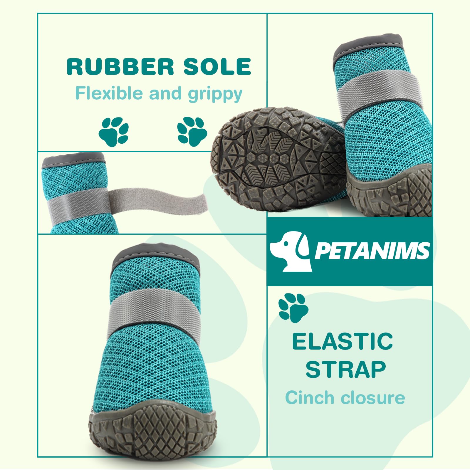 Petanims Small Dog Shoes, Breathable Puppy Boots & Paw Protectors for Winter Snow, Summer Hot Pavement, Dog Booties with Anti-Sl