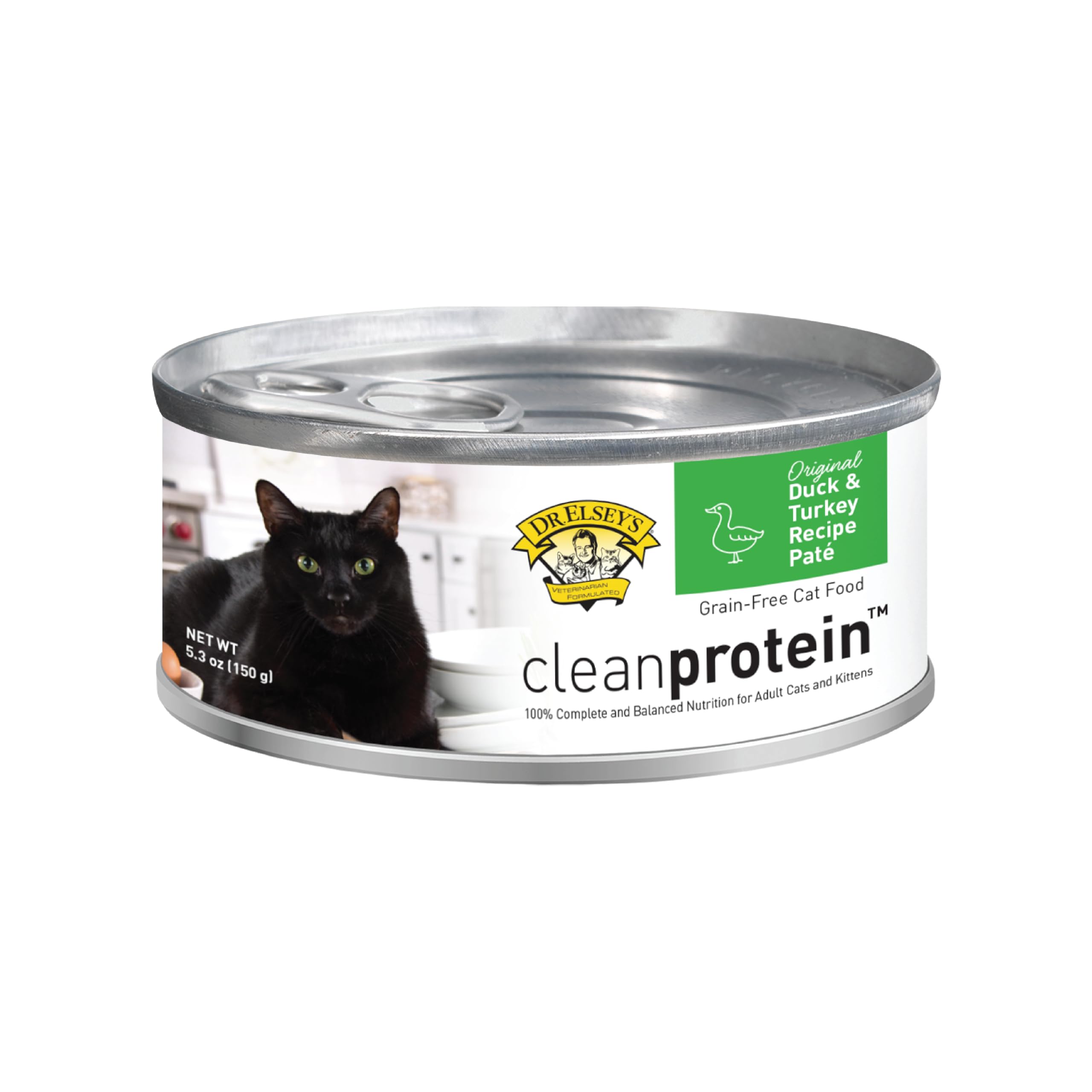 Dr. Elseys cleanprotein Duck & Turkey Recipe Wet Cat Food, Pate 5.3 oz cans (Pack of 24)