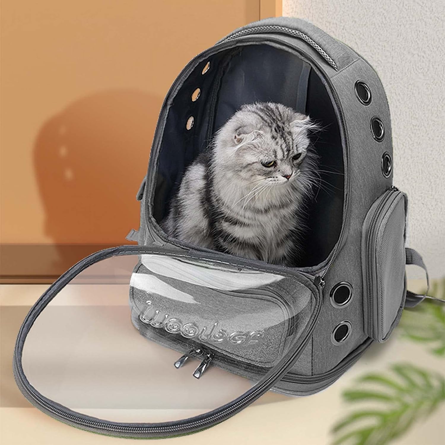 LOOKMINT Breathable Design Cat Bag Carrier Backpack for Hot Weather, Expandable Dogs Cage, CatBag, Backpack Design Pet Travel Ca