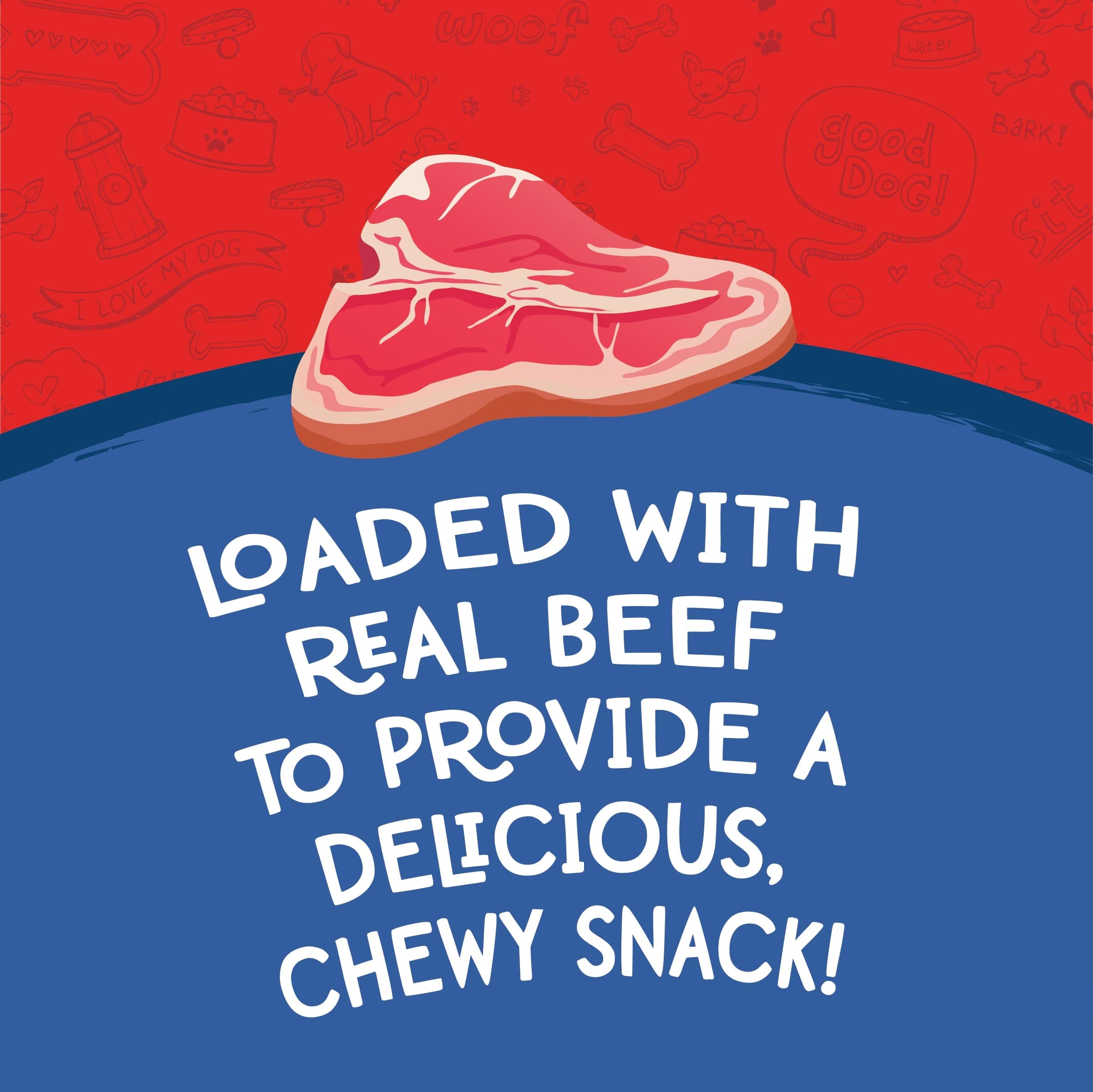 Meaty Treats Gourmet Cuts Beef & Cheese Flavor Soft & Chewy Dog Treats, 25-oz.