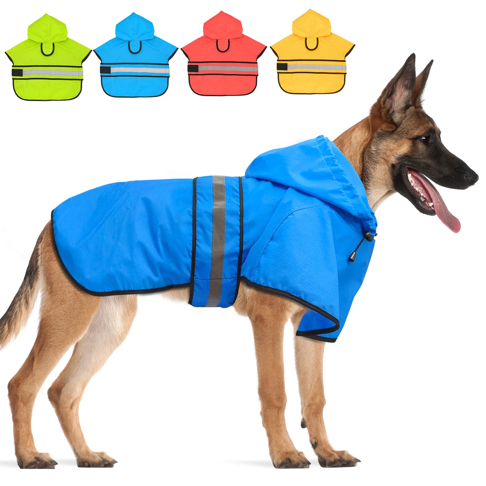 Candofly Dog Raincoat Reflective Dog Rain Jacket Waterproof Hooded Ponch Dog Rain Coat For Small Medium Large Dogs (Xx-Large, Sk