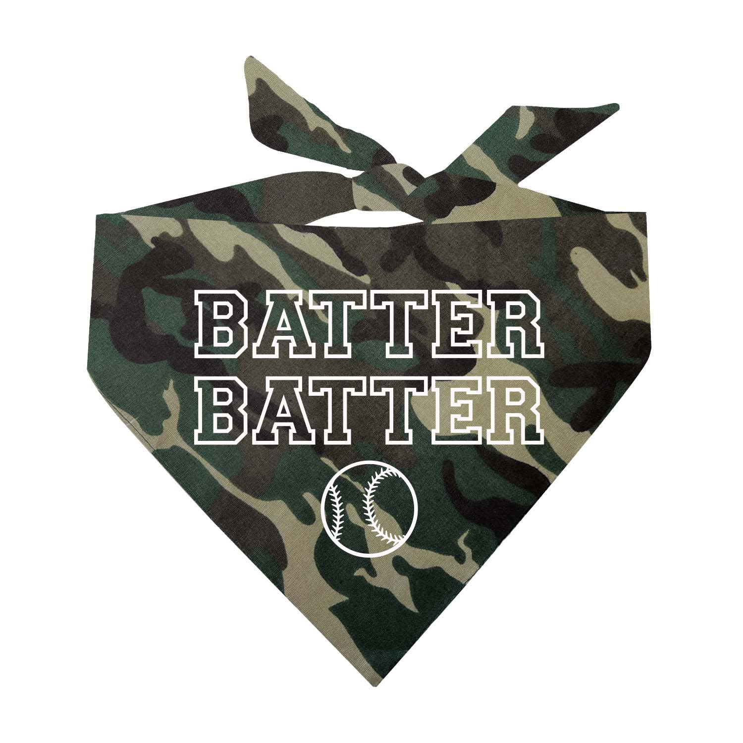 Batter Batter Baseball Dog Bandana (1050 Camo, One Size)