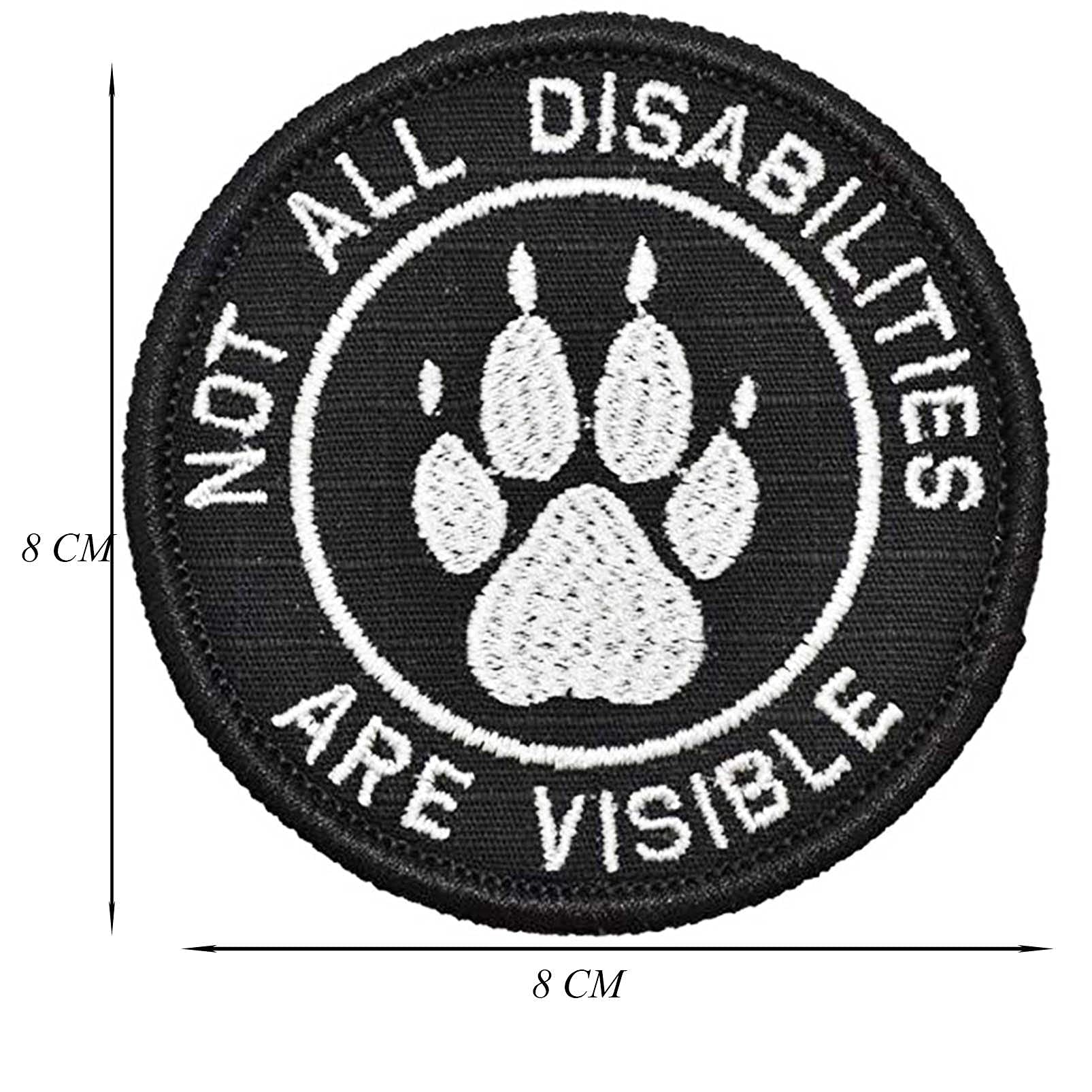 Minason Service Dog Patch - Embroidered Paw Patch for Vests/Harnesses, 8CM Diameter, Rayon, Paw Abilities