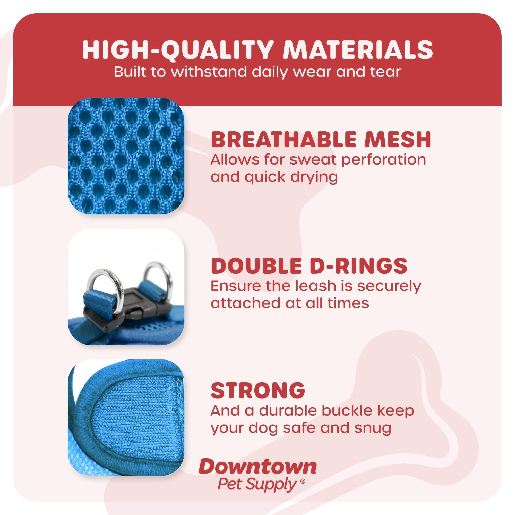 Downtown Pet Supply Step In Dog Harness For Teacup Dogs & Cats No Pull, Xx-Small, Cobalt - Adjustable Harness With Padded Mesh F