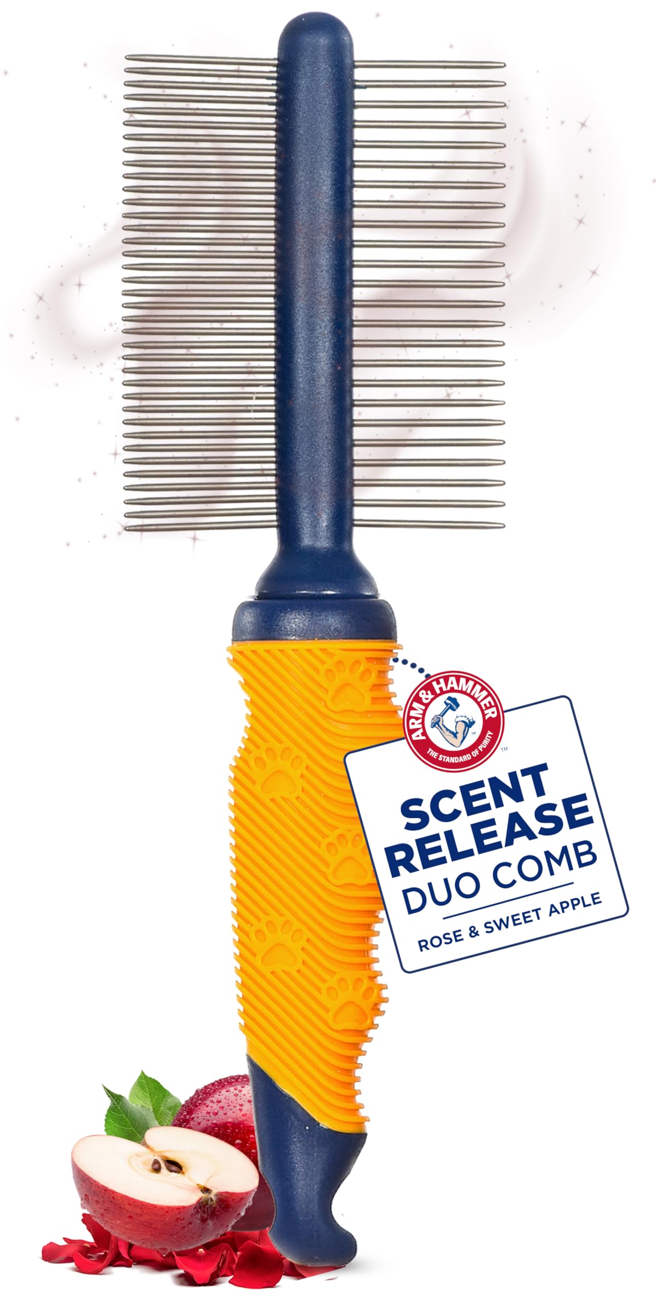 Arm & Hammer Deodorizing Dog Comb with Fragrance Transfer Technology - Scented Dog Grooming Comb for Detangling & Shedding, Dema