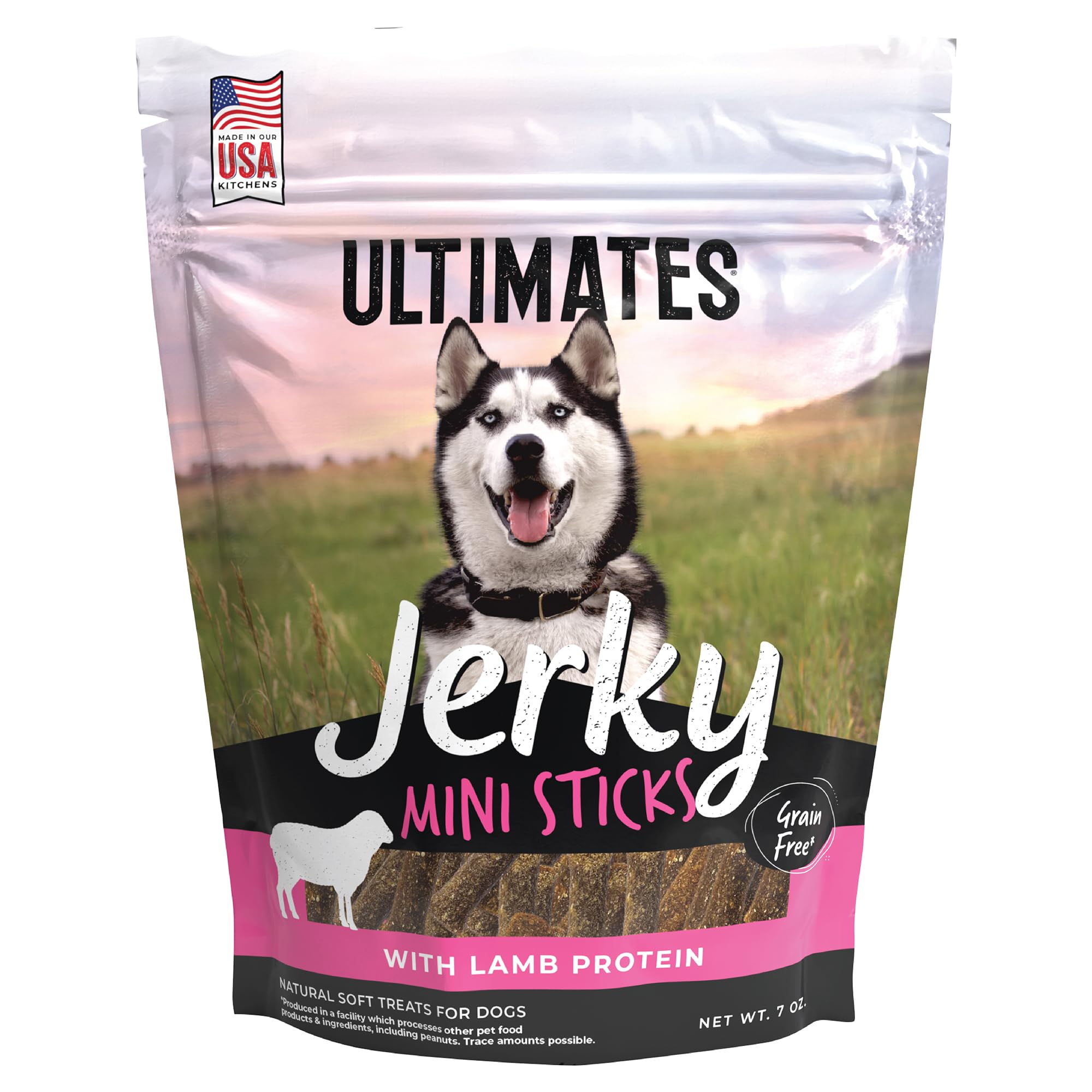 Ultimates Jerky Lamb Mini Sticks Soft Grain-Free Dog Treats (7 oz. Pouch)