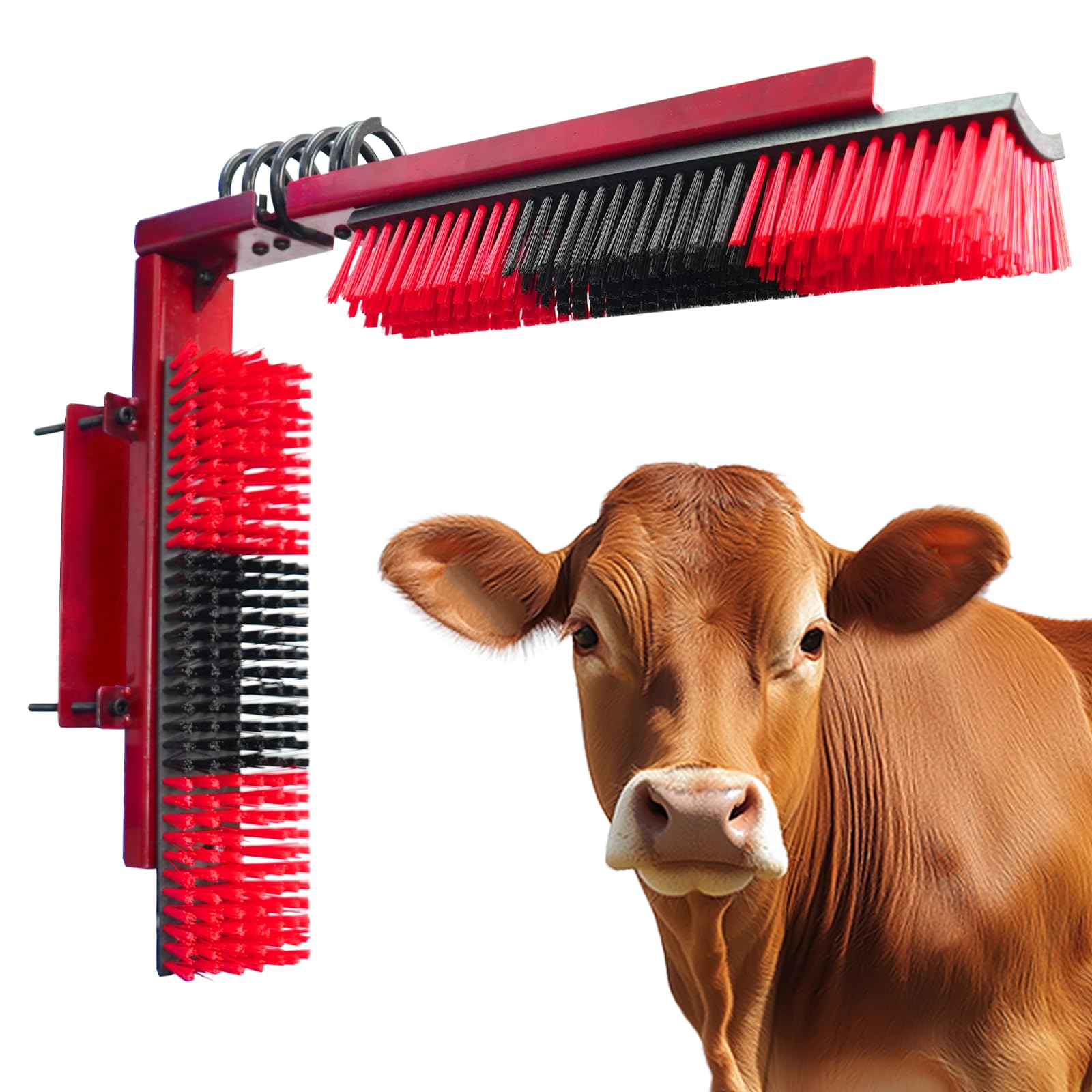 Livestock Scratch Brush With Spring Iron Holder,Animal Back Scratching Brush For Cow,Cattle,Sheep, Horses,Pigs,Massage Grooming 