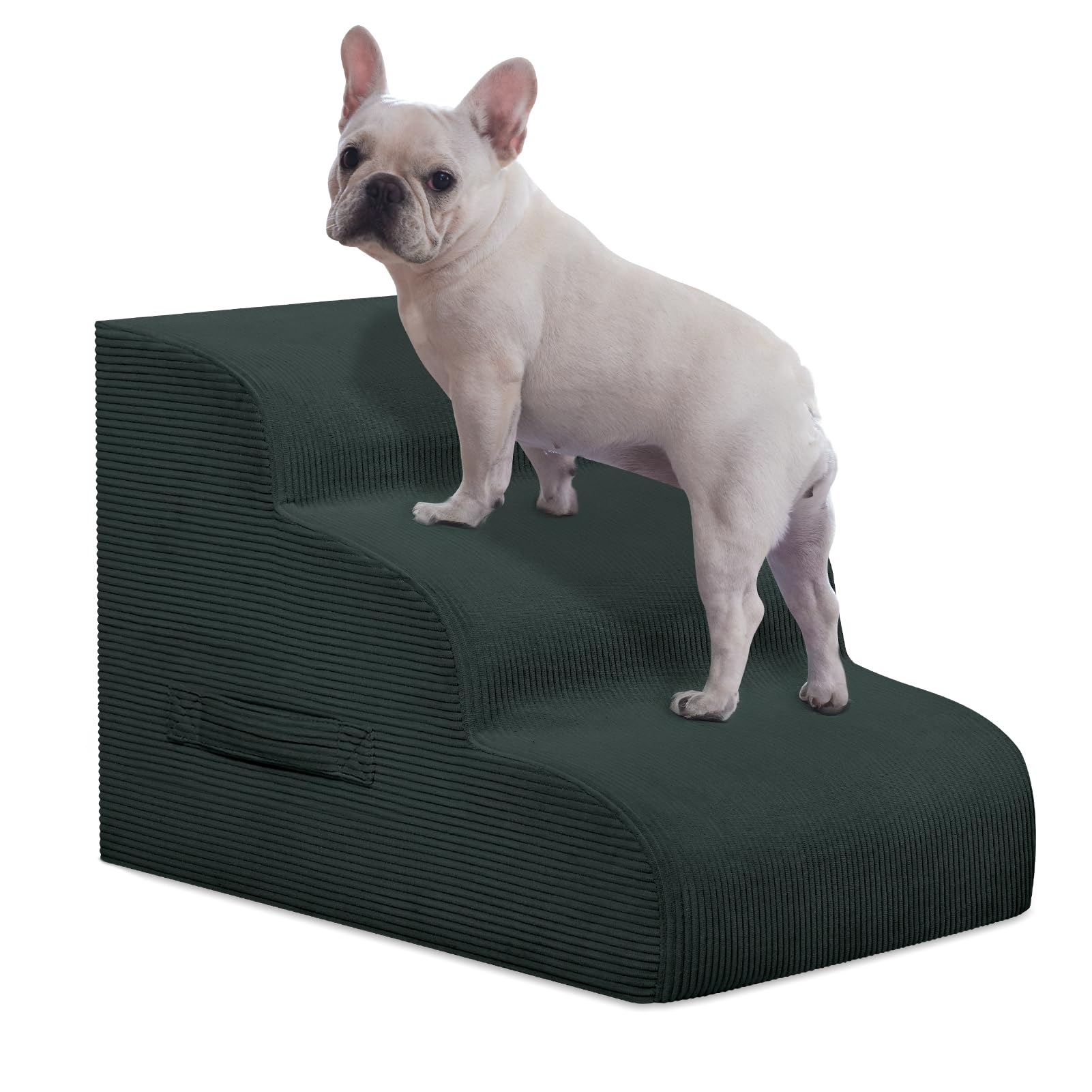 Mesa Lemon Dog Stairs Steps For High Bed, 3 Steps Pet Steps For Small Dogs Non-Slip Removable Washable Cover Ramp For Indoor Out