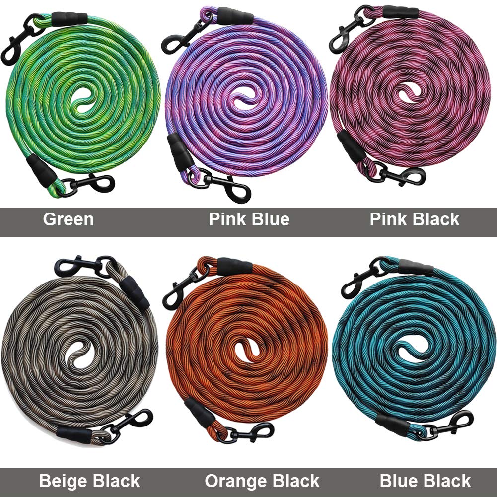 Btinesful Tie-Out Check Cord Long Rope Dog Leash, 8Ft 12Ft 20Ft 30Ft 50Ft Recall Training Lead Leash- Great For Large Medium Sma