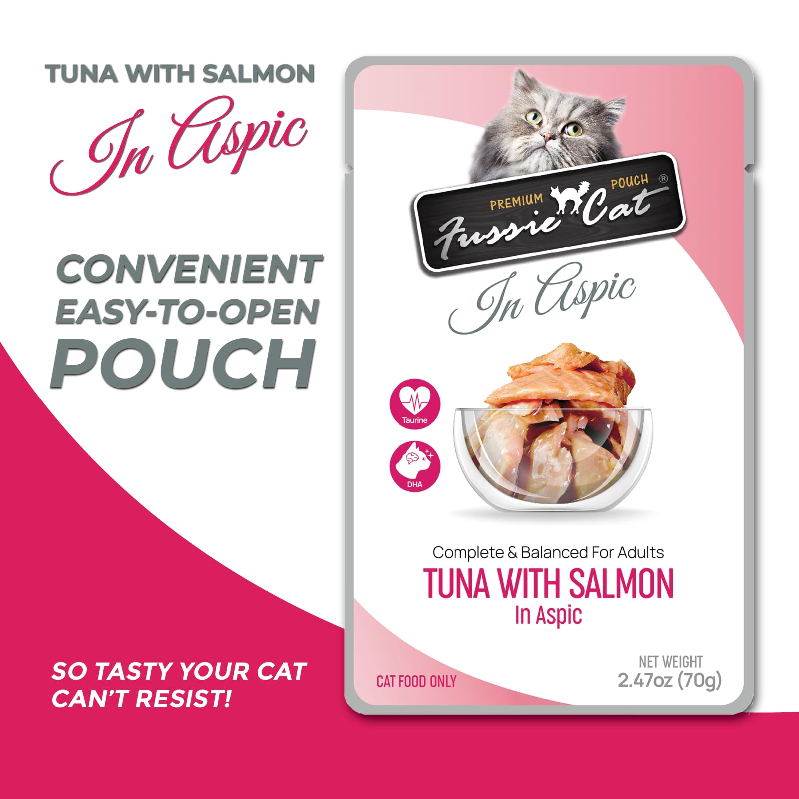 Fussie cat Premium Tuna w/Salmon in Aspic