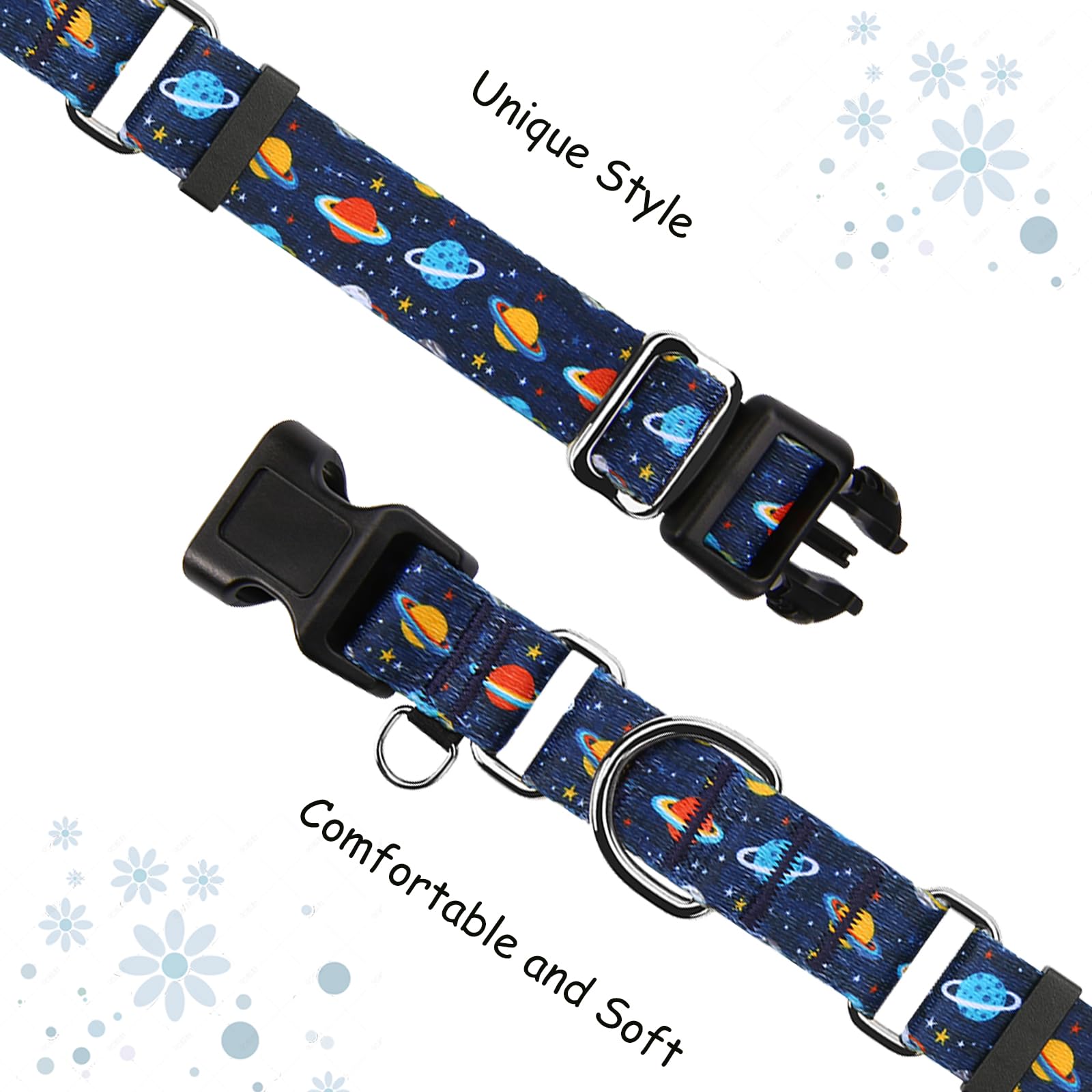 Fidohug Martingale Dog Collars With Buckle No Slip Training Boy Dog Collar For Large Dogs (Blue Space, Large)