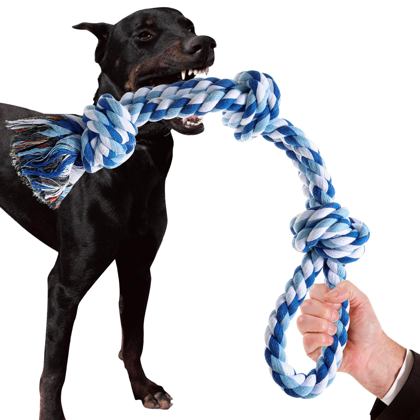 XIGOU Dog Rope Toys Indestructible Dog Toys, Dog Chew Toys for Aggressive Chewers, Tough Puppy Teething Chew Toys for Boredom, D