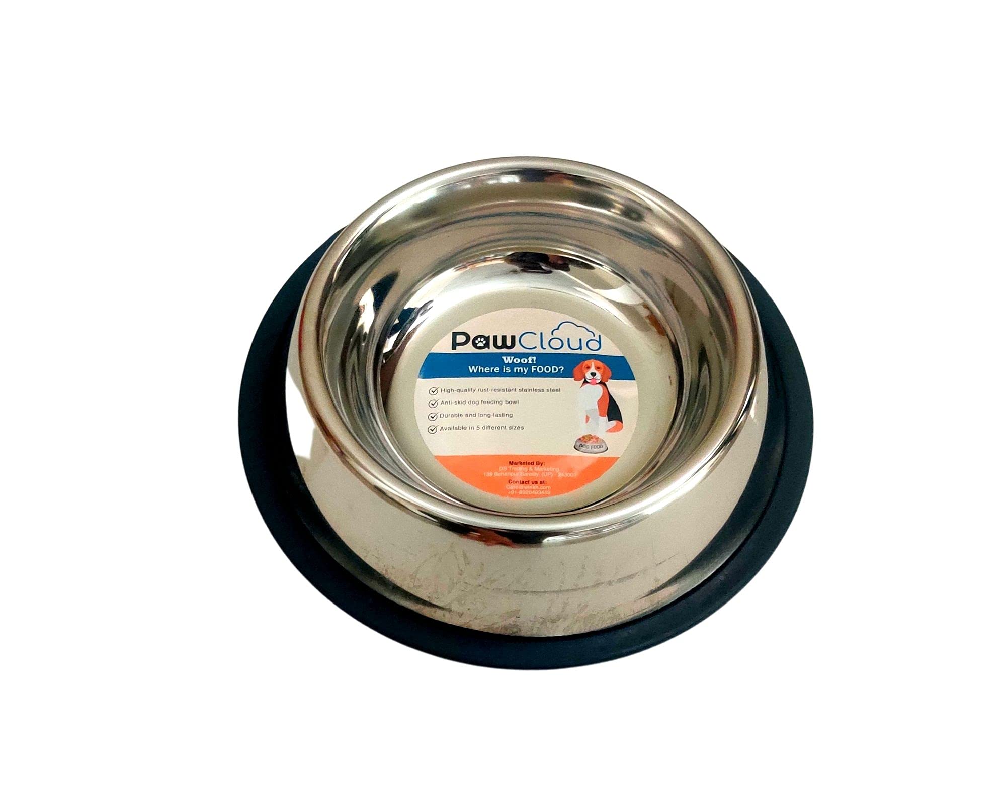 Pawcloud Stainless Steel Dog Bowl, Anti Skid Dog Feeding Bowl  Extra Small (Xs)